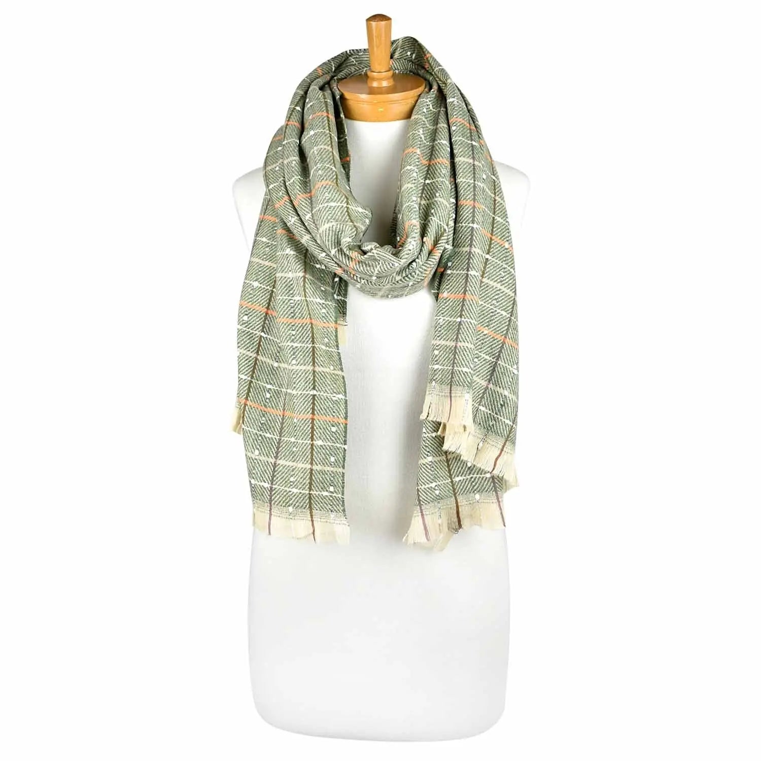 Scarf / Shawl - Olive Orange Line Taylor Hill