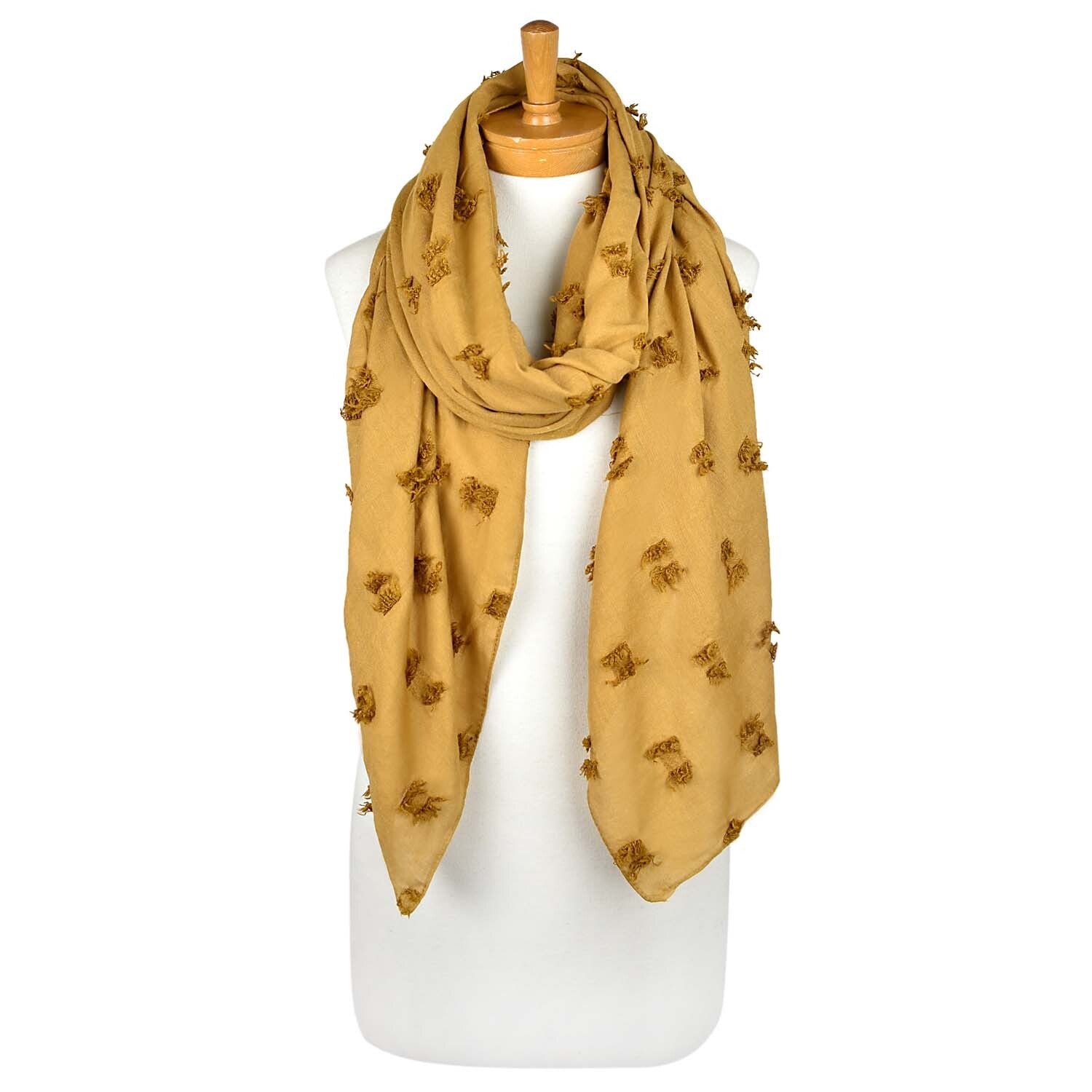Mustard Dress Fringe Scarf Taylor Hill