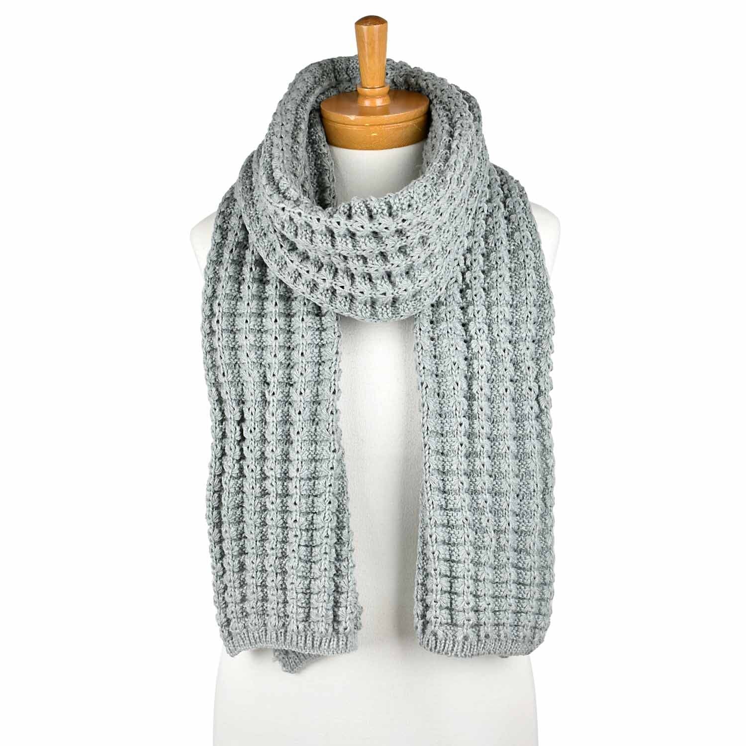 Waffle Knit Grey Scarf Taylor Hill