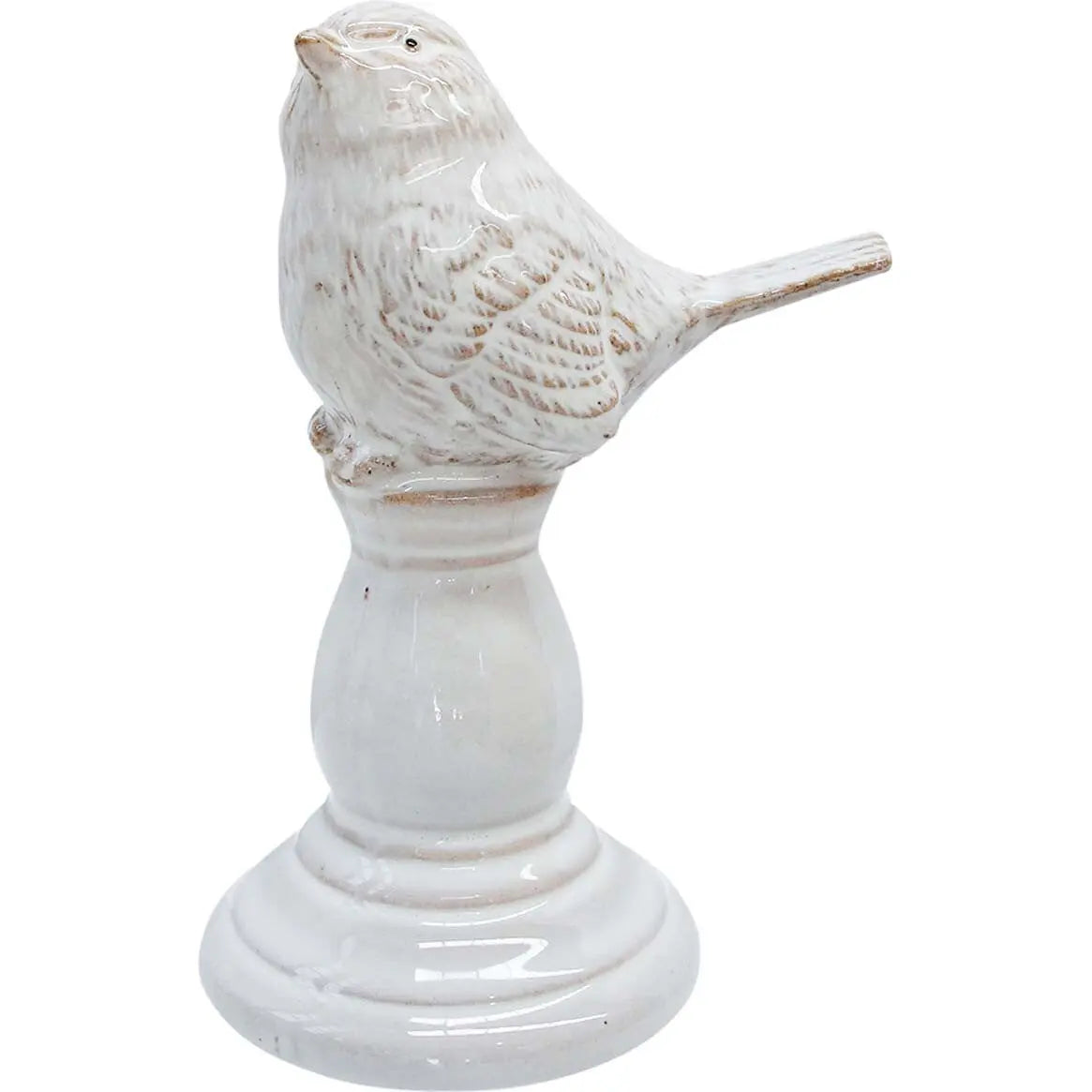 Pair of White Ceramic Lark Birds Barrington Country Homewares