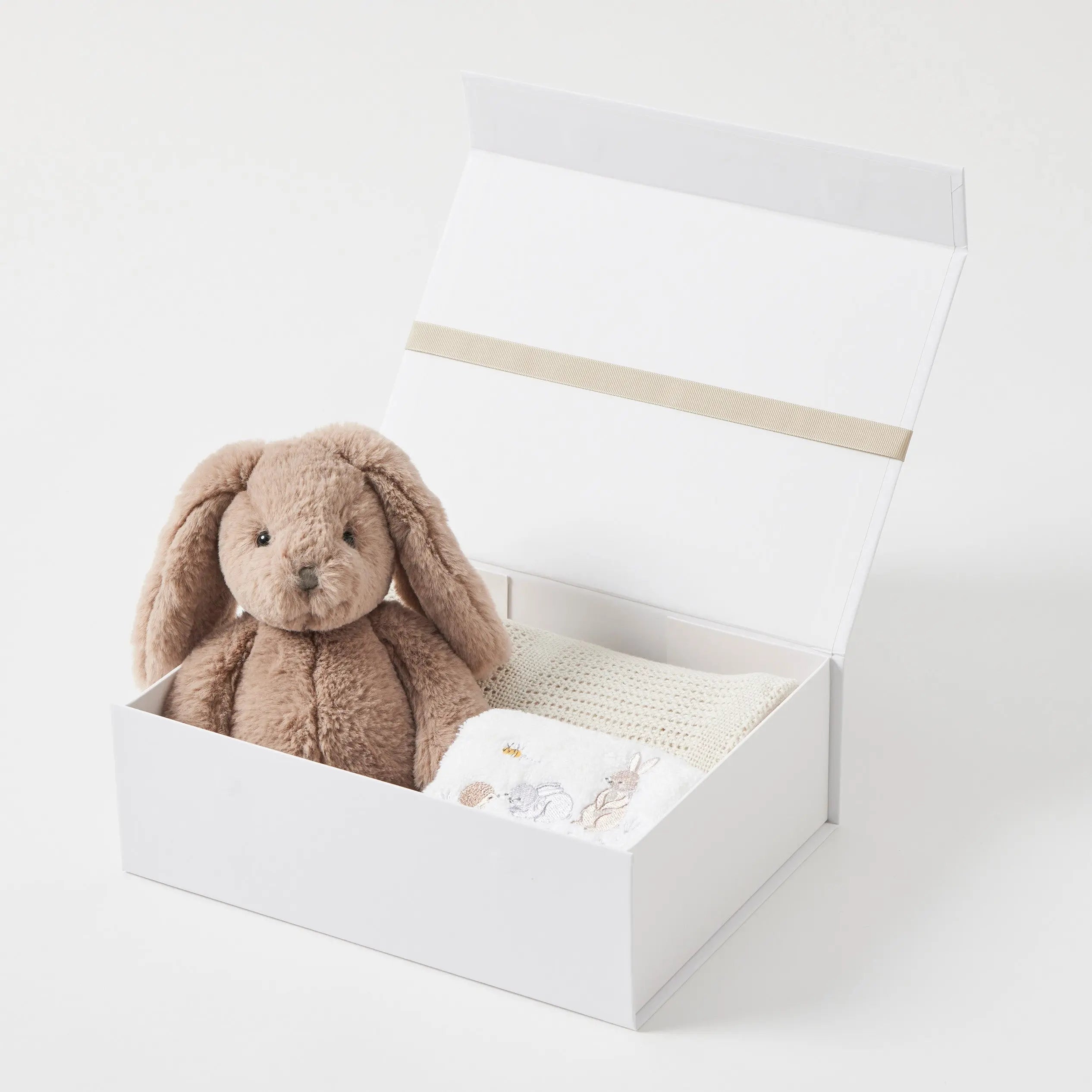 Taupe Bunny Hamper Gift Set Jiggle & Giggle