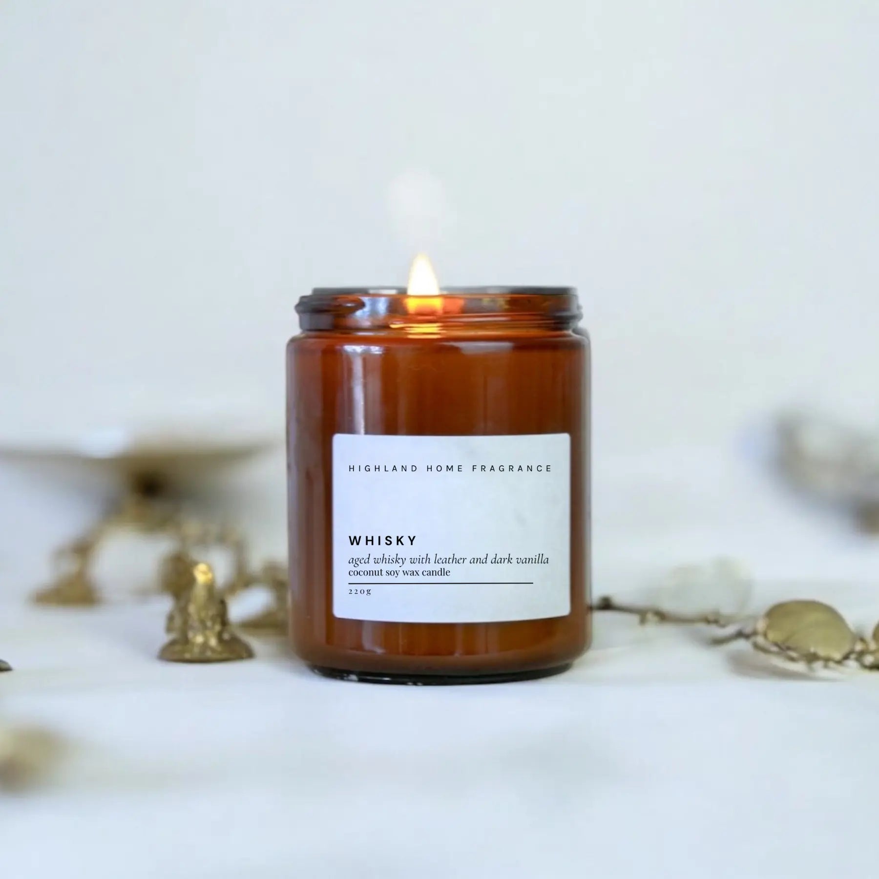 Whisky | Whisky + Leather 220g CocoSoy Candle Highland Home Fragrance