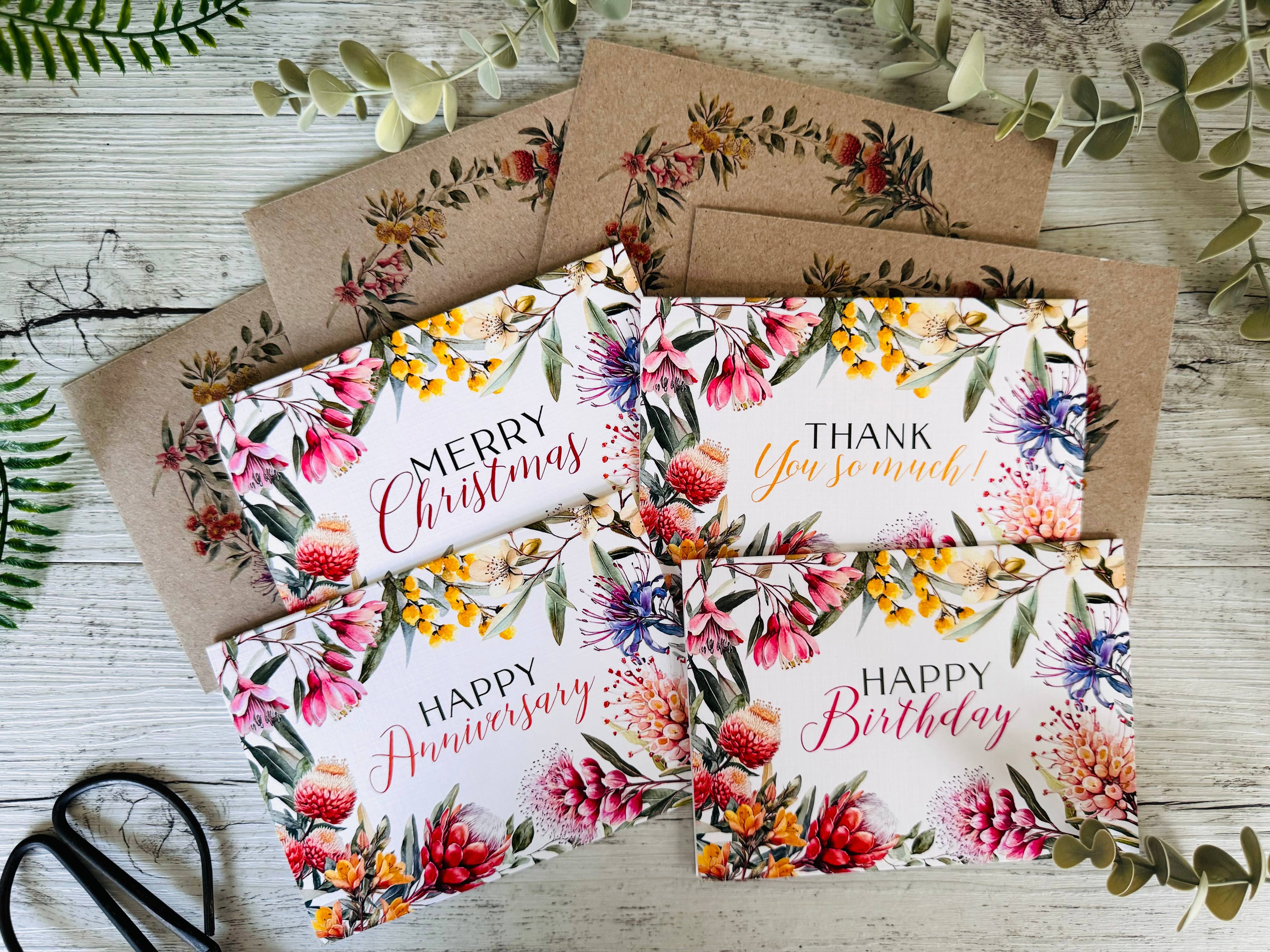 Australian Native Florals Birthday Card – A6