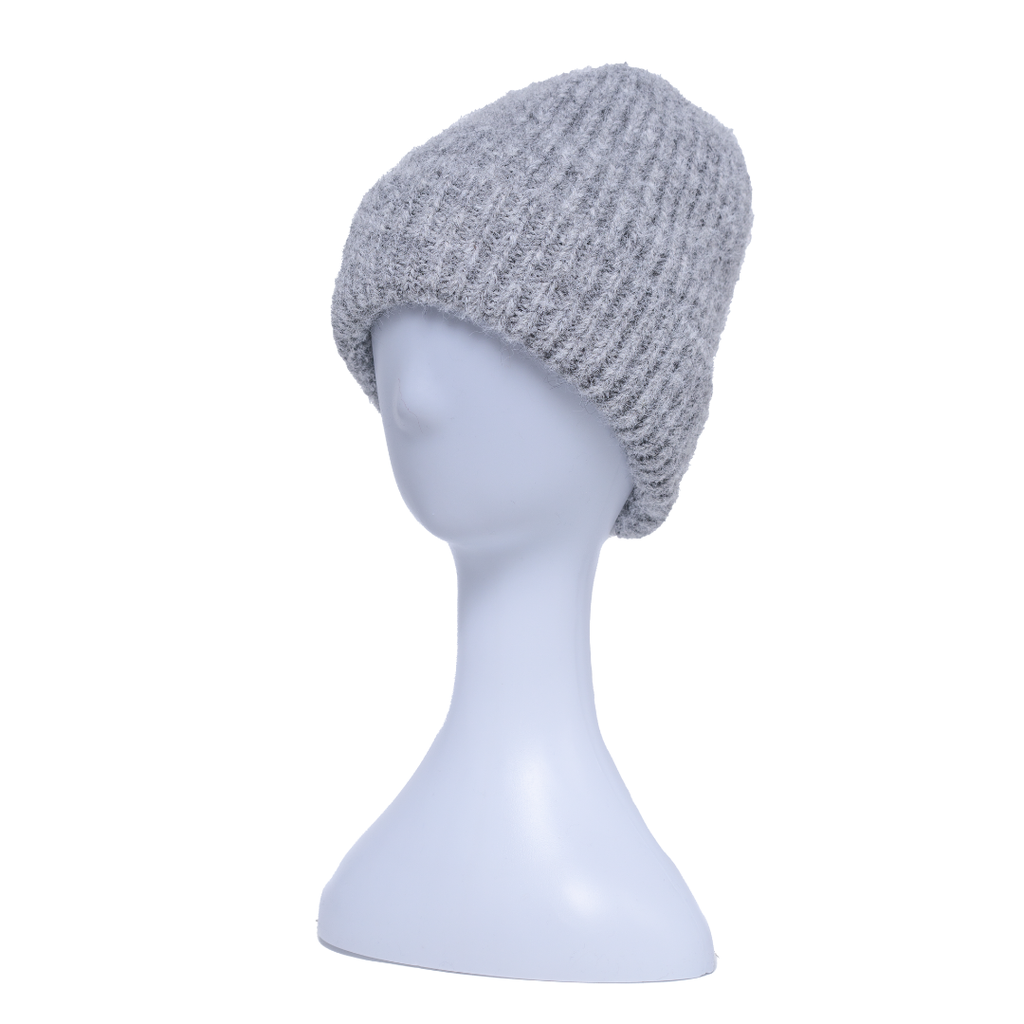 Ribbed Knit Beanie – Grey