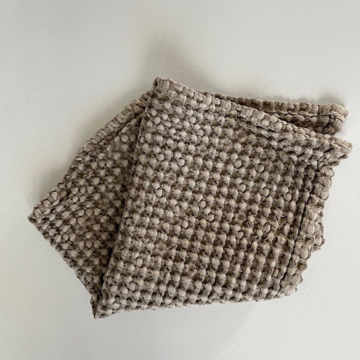 100% Organic Cotton Rustic Waffle Face Cloth - Khaki Mama and Tochter