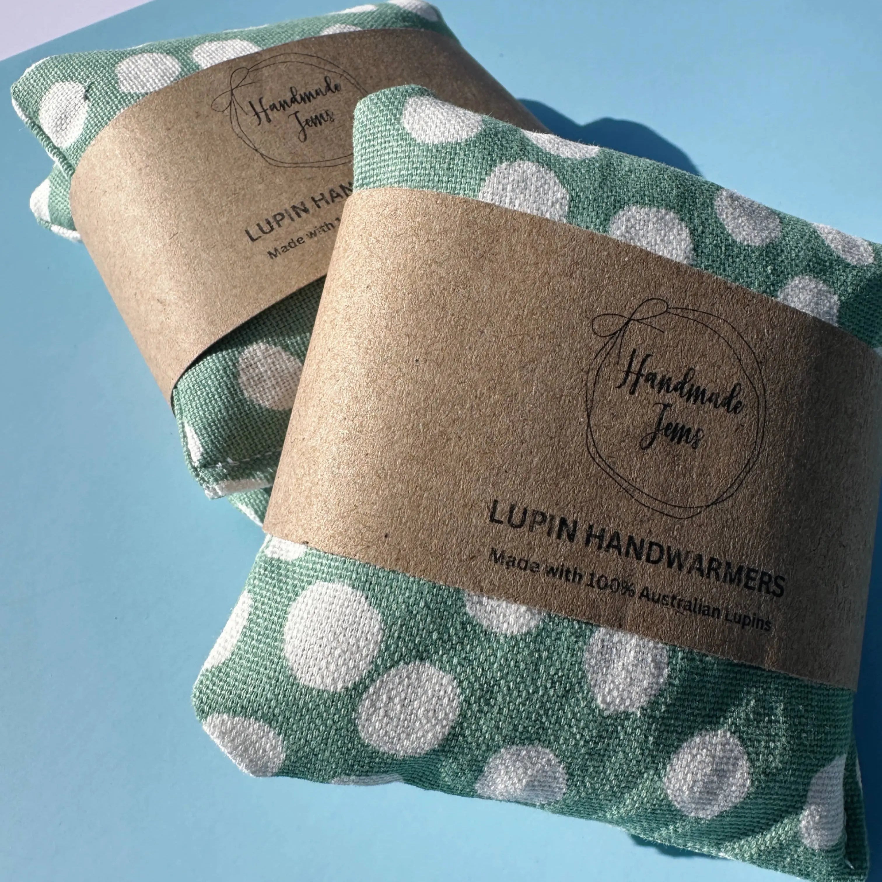 Lupin Handwarmer - Green Spots Pair (2 in a Pack) Handmade Jems