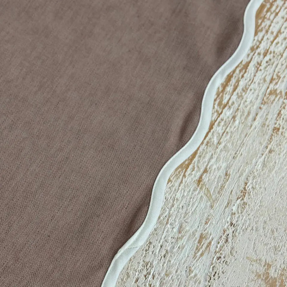 Chloe Dusty Pink Scalloped Table Runner – 225 × 35 cm Ellenvale Trade