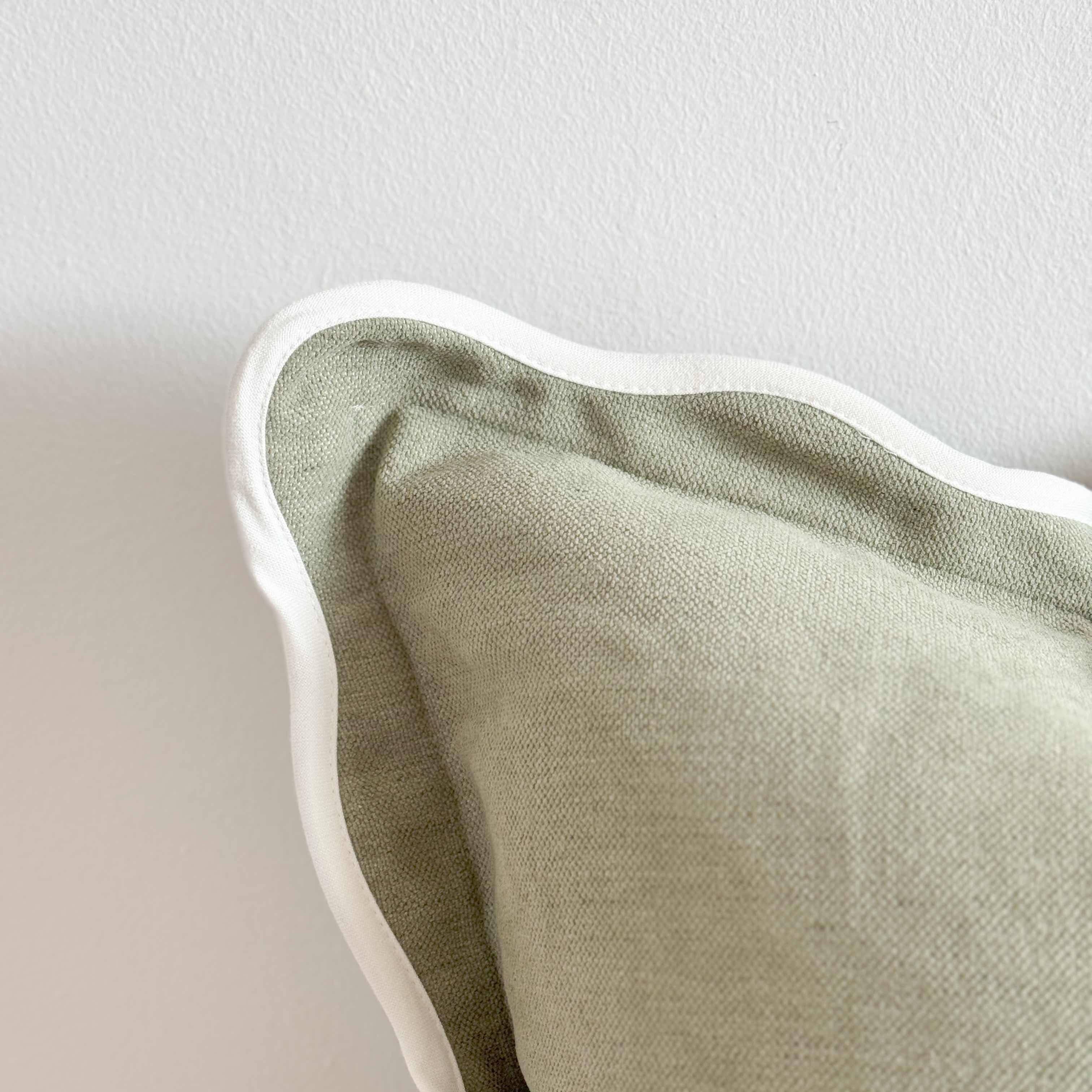 Chloe Sage Scalloped 45x45 - Linen Blend Ellenvale Trade