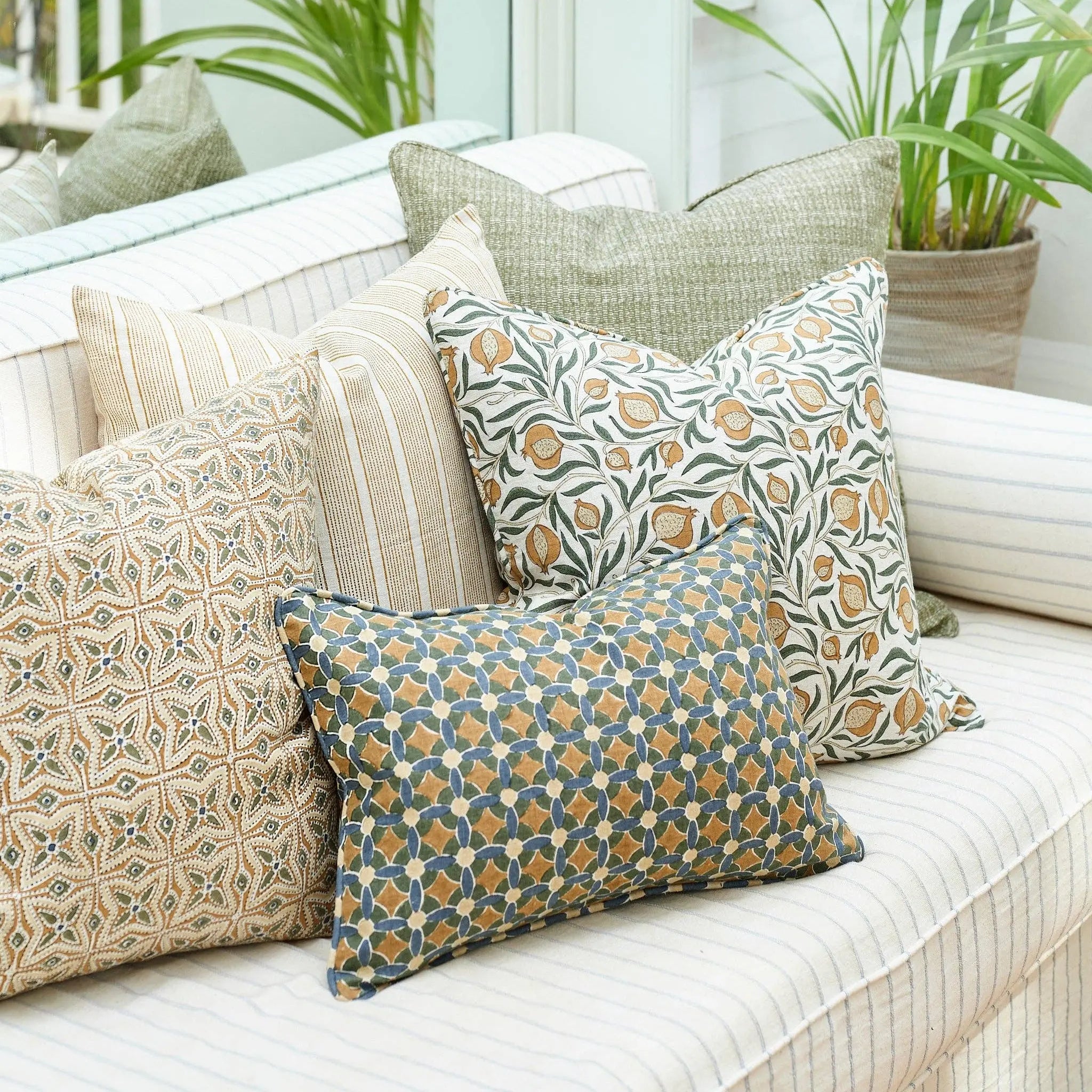 Friuli Khaki Pillow 55cm x 55cm - Cover Only Walter G