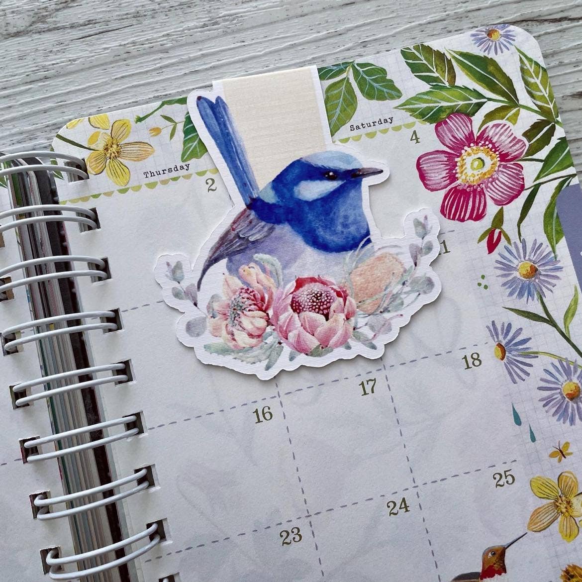 Superb Fairy Wren MAGNETIC BOOKMARK Scattered Seed Co