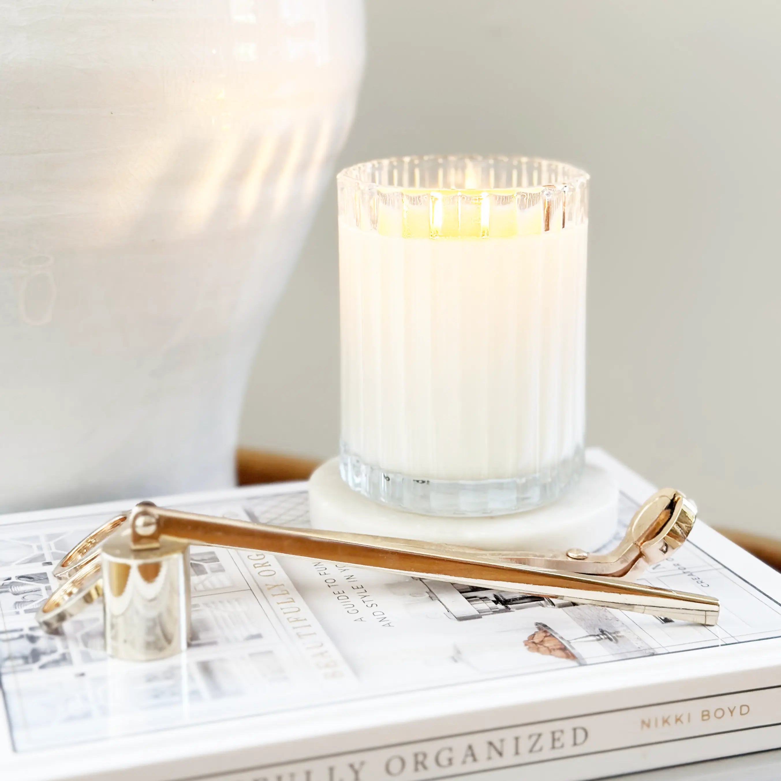 Amour | Amber + Rose Fluted Coconut Wax Candle Porter Lane Home