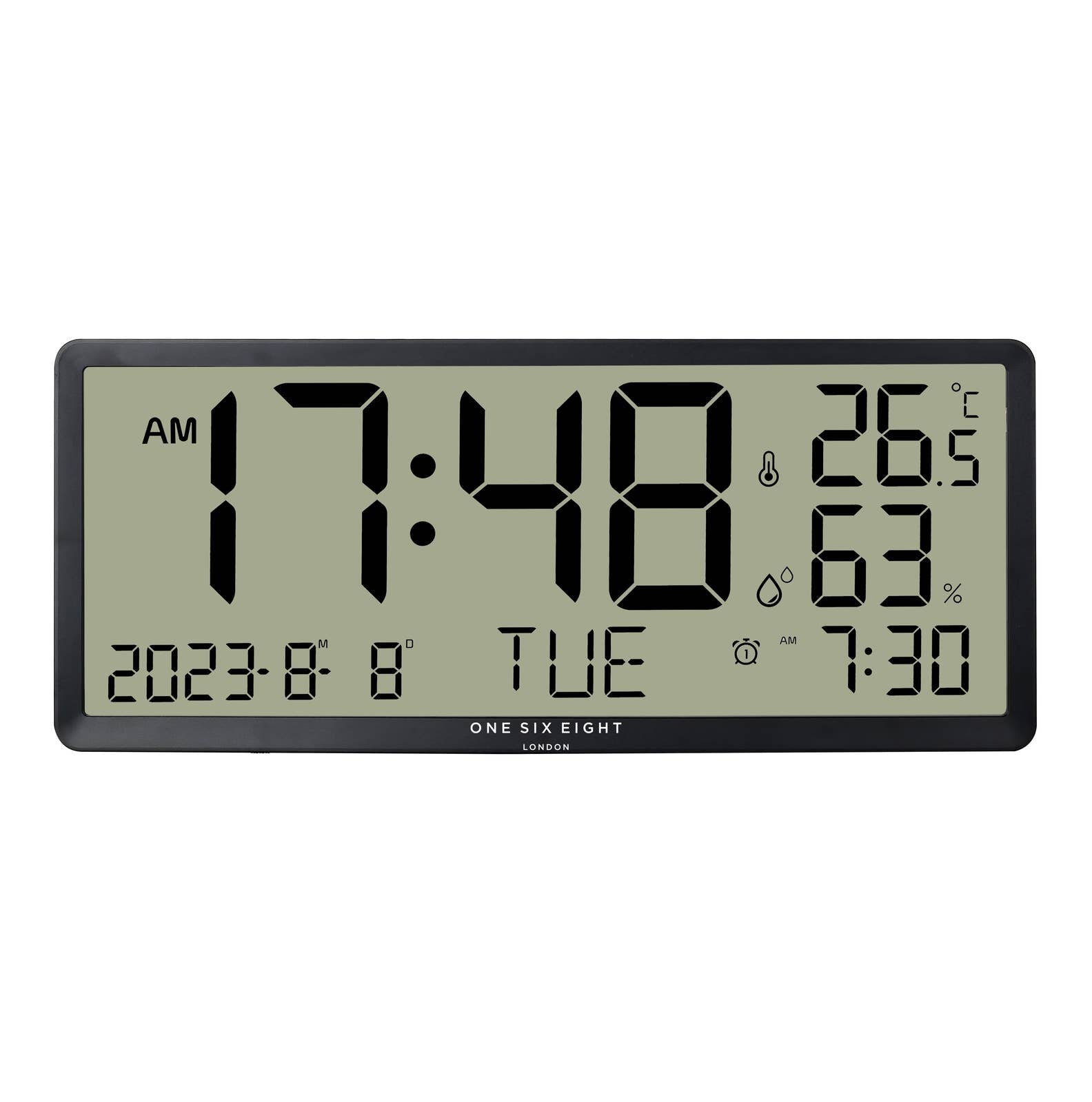 DYLAN Wall / Table Oversize Black Digital Clock One Six Eight London