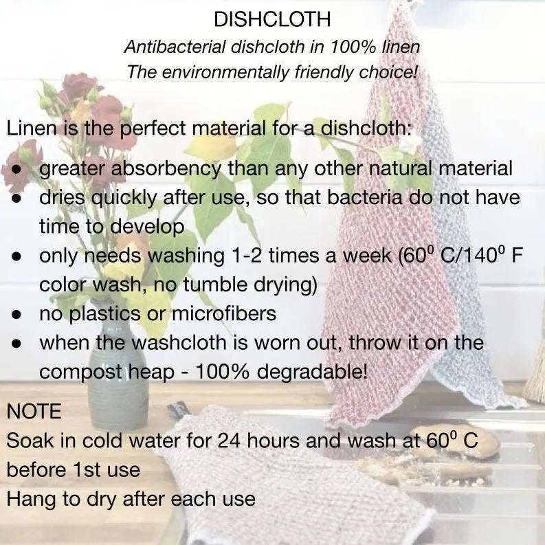 'Cloth' linen dishcloth 12x12" in 4 colors: Green Rune-Jakobsen Design