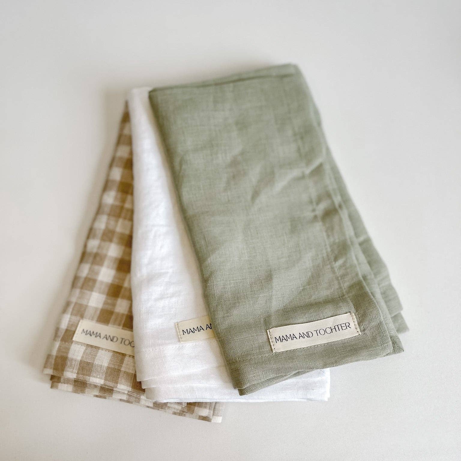 Pure French Linen Tea Towel - Pistachio Mama and Tochter
