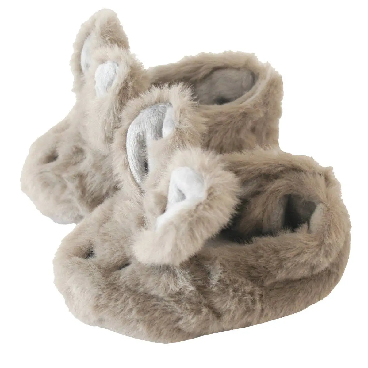 Luxe Bunny Baby Booties – Grey (0–9 Months)