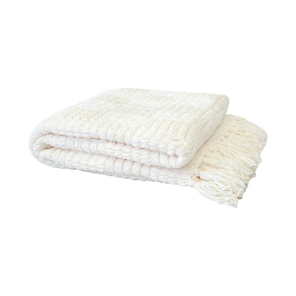 Asha Throw - White Bambury