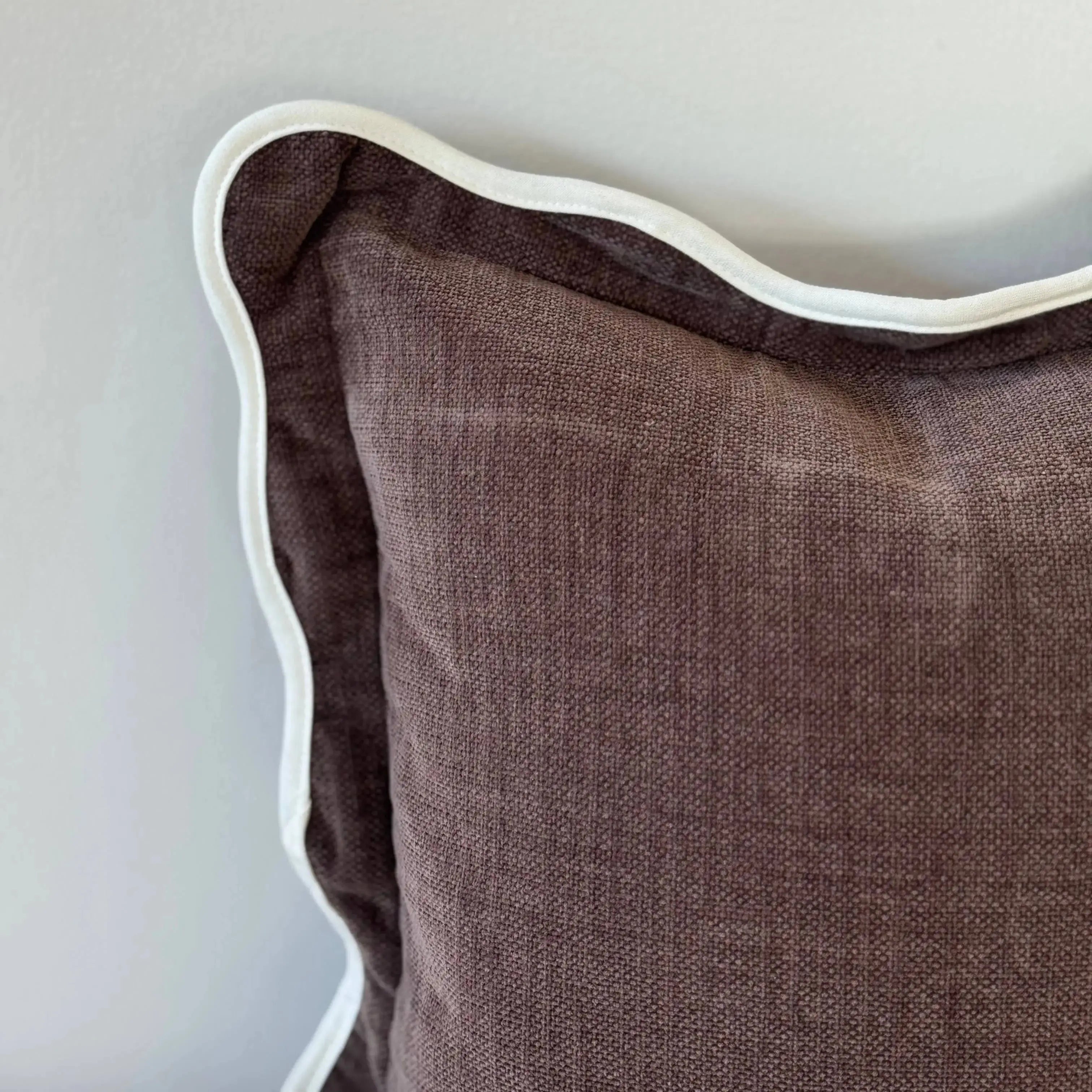 Chloe Dark Brown Scalloped Edge Cushion Ellenvale Trade