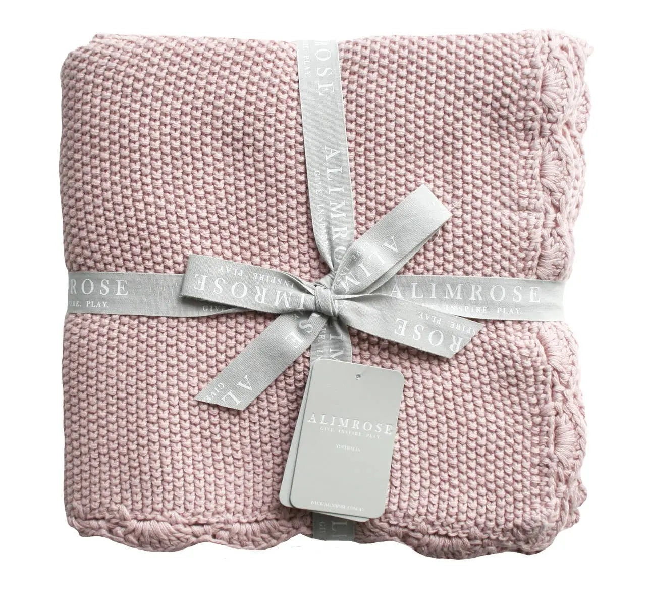 Knit Mini Moss Stitch Baby Blanket – Pink