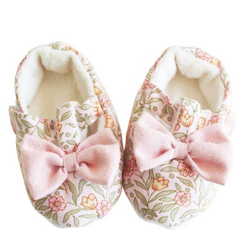 Bow Booties – Blossom Lily Pink (Newborn–6 Months)