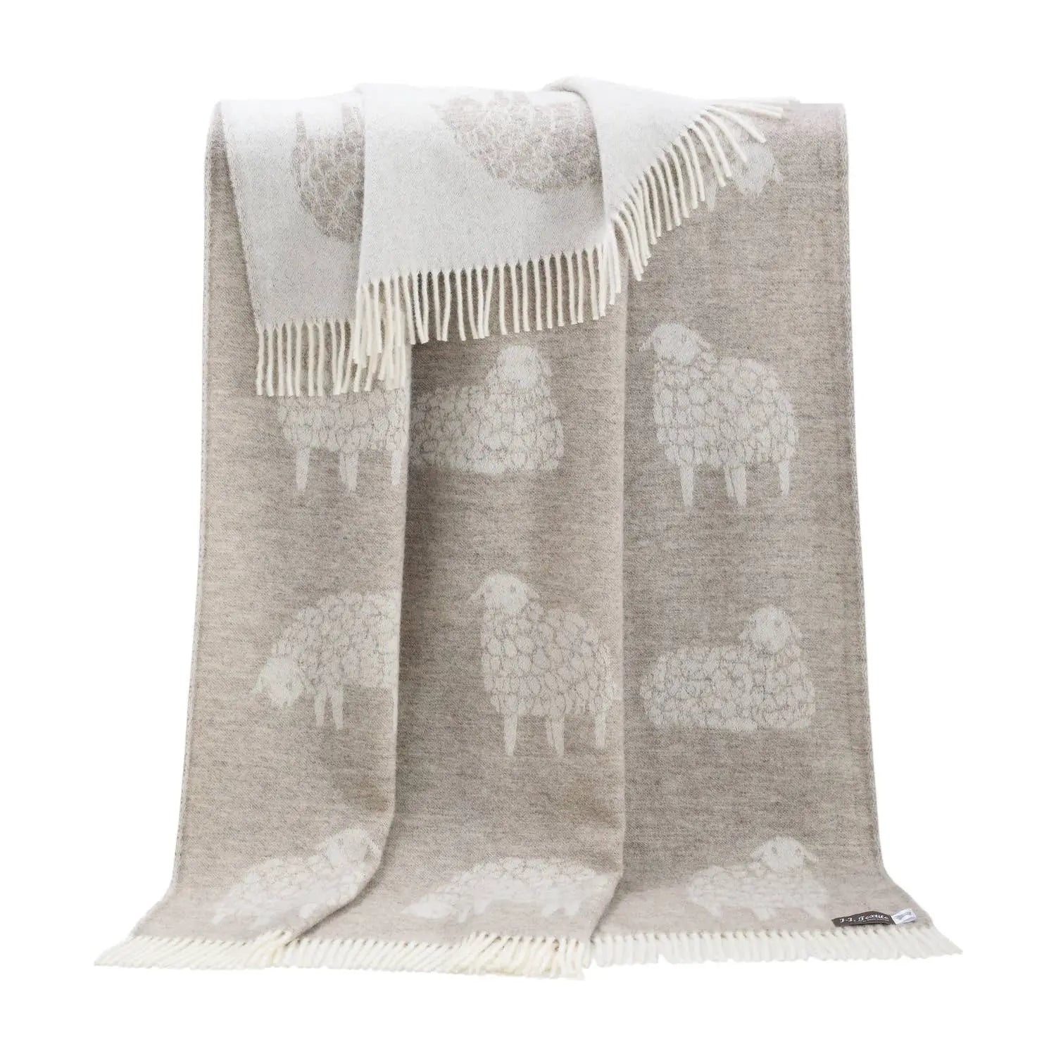 Sheep Mima Soft Brown Pure Wool Throw JJ Textile