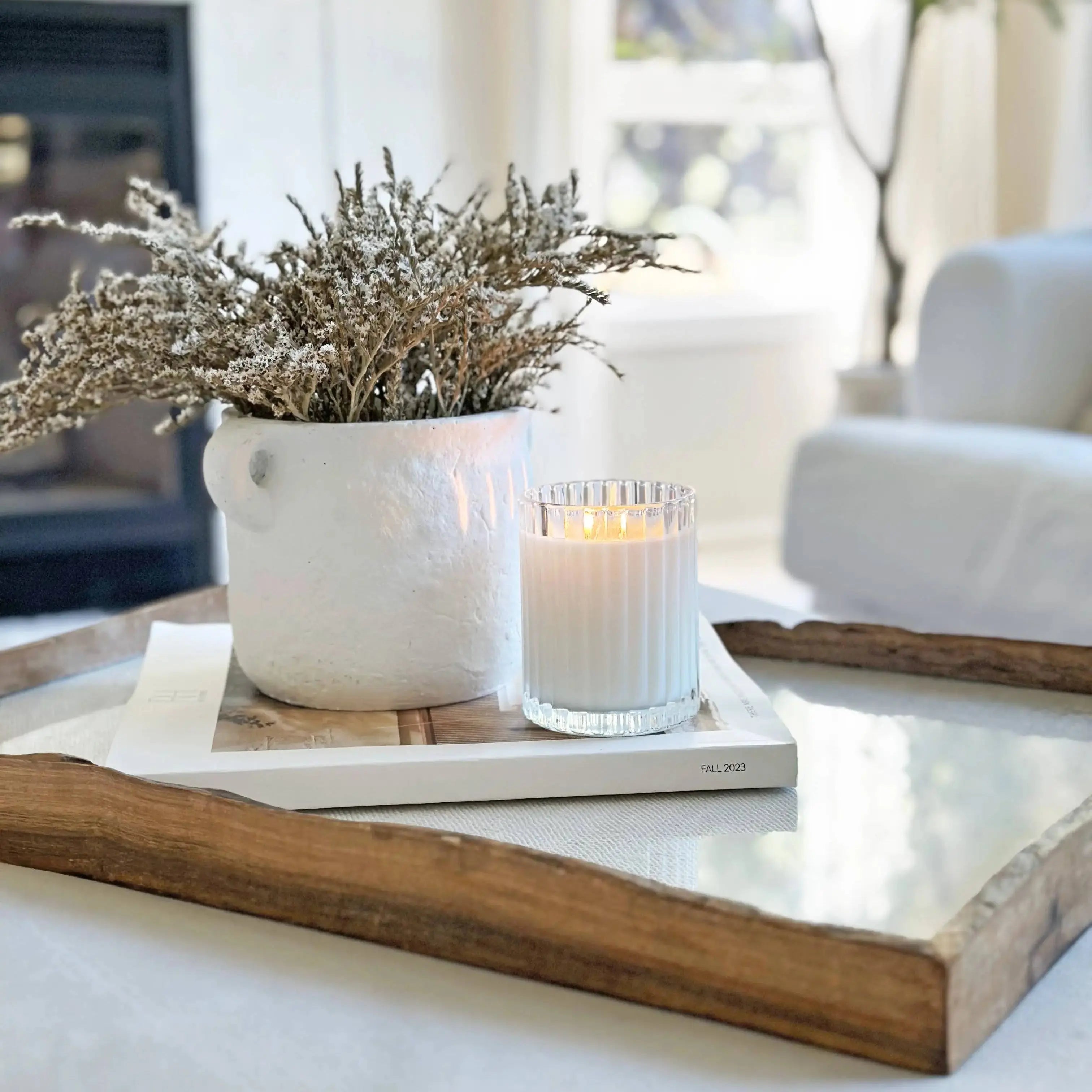 Amour | Amber + Rose Fluted Coconut Wax Candle Porter Lane Home