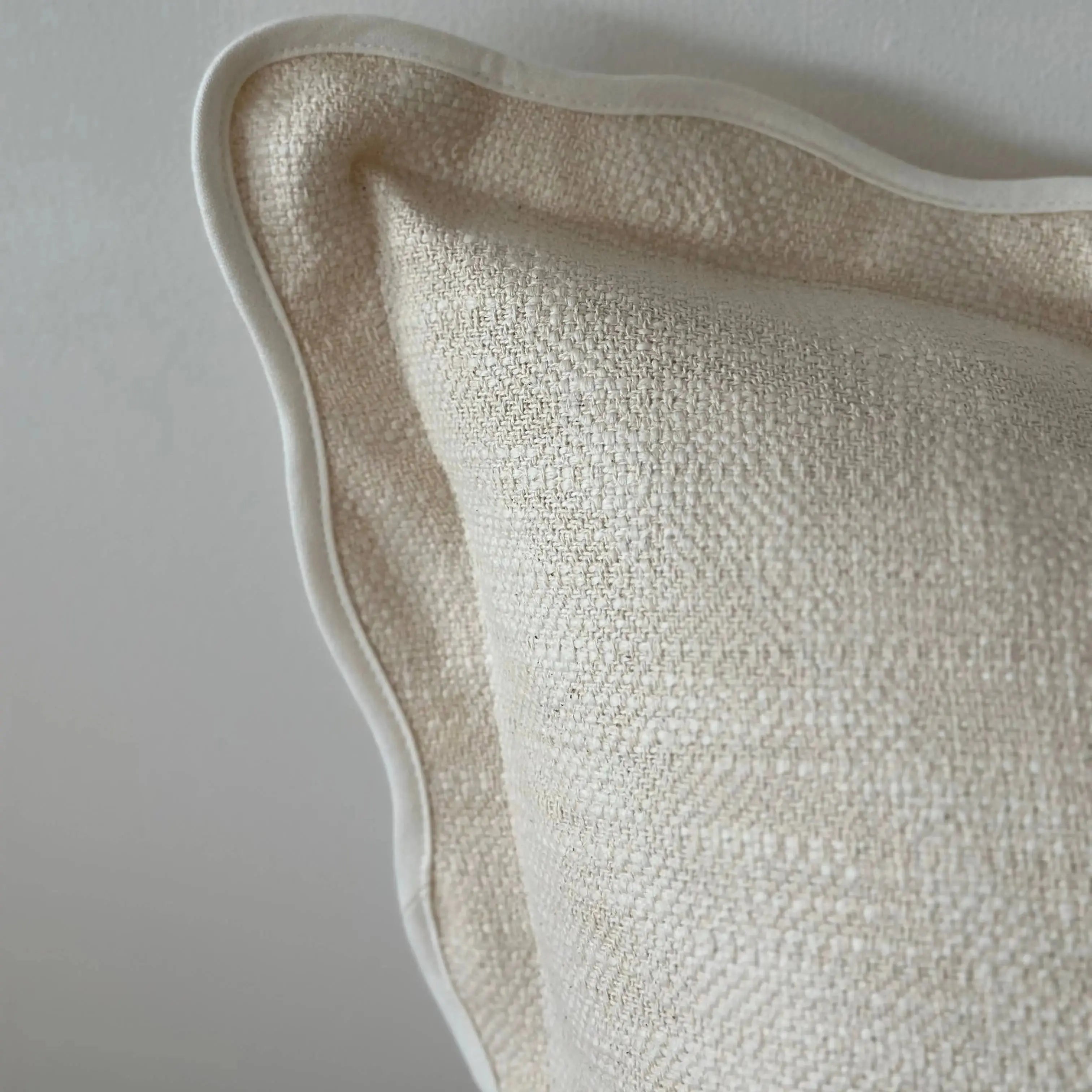 Chloe Cream Scalloped Edge Cushion Cover - 65x65cm Ellenvale Trade