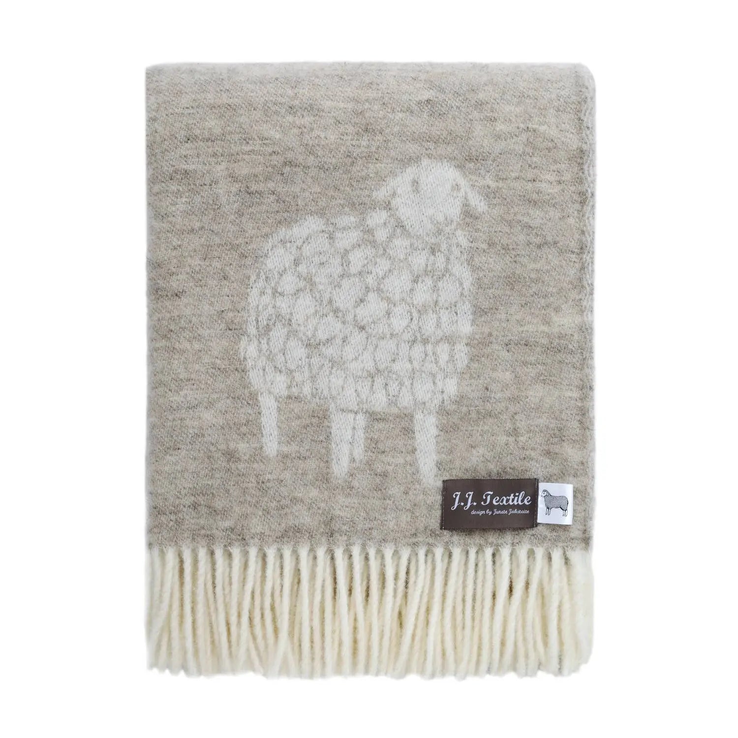 Sheep Mima Soft Brown Pure Wool Throw JJ Textile