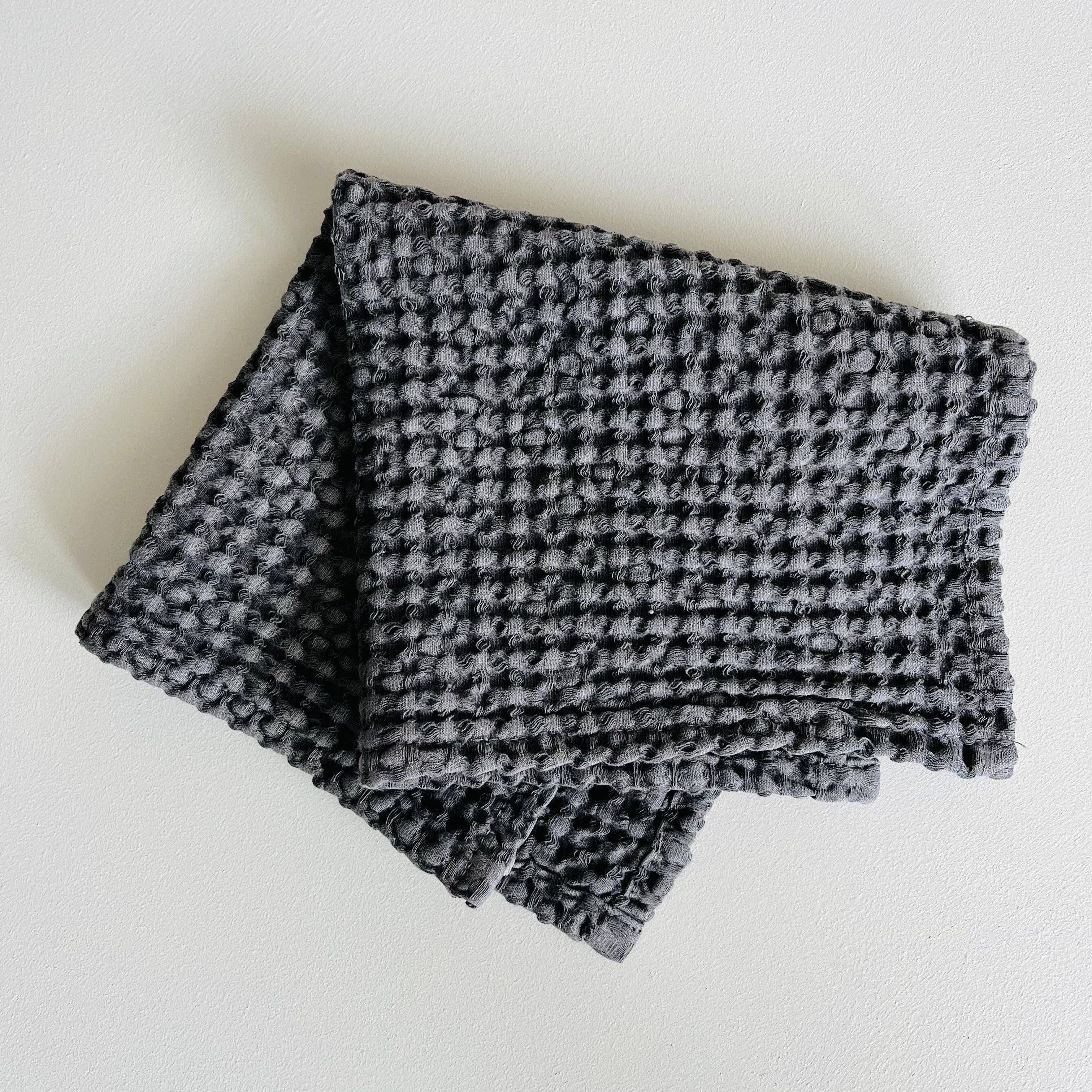 100% Organic Cotton Rustic Waffle Face Cloth - Charcoal Mama and Tochter