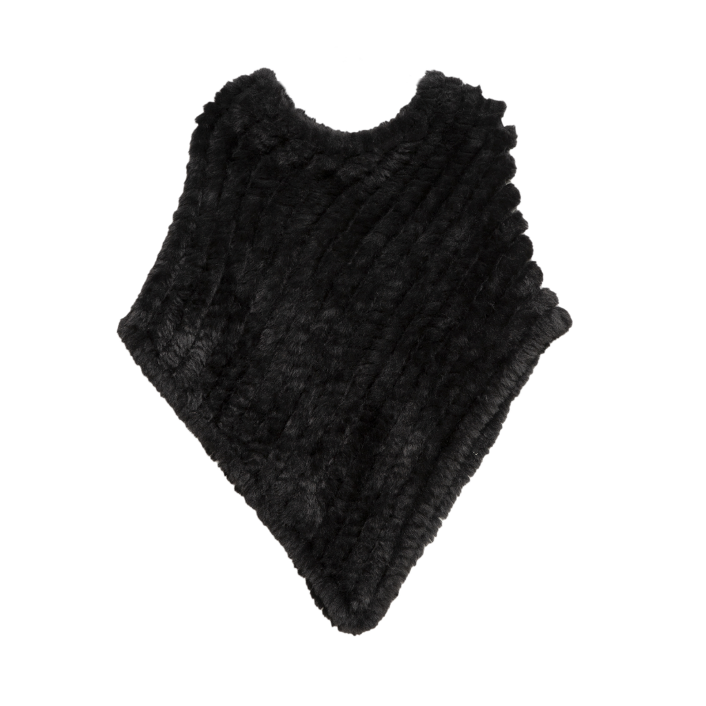 Plush Faux Fur Poncho – Camel, Black or Brown