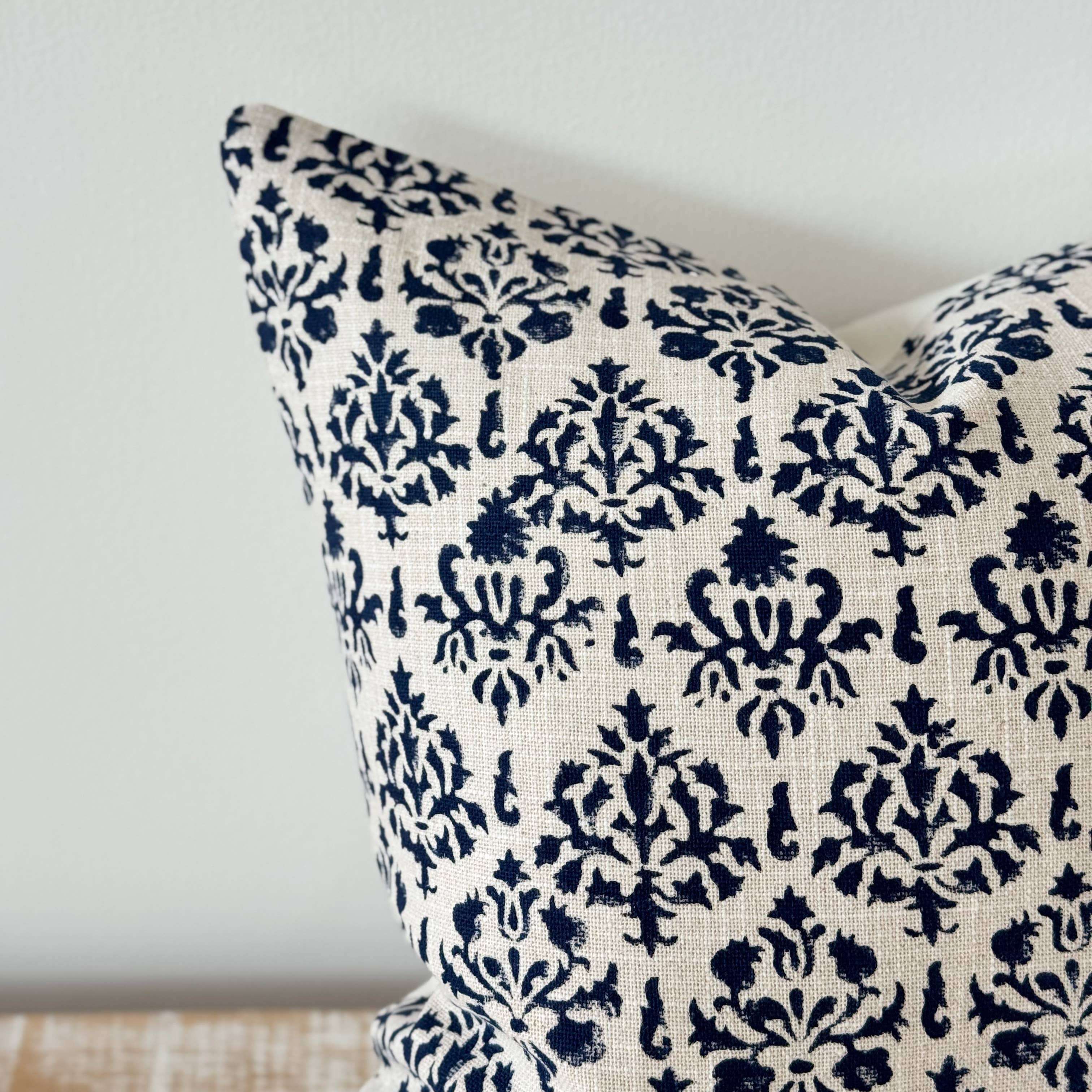 Ivy Navy Print Cushion Cover – 45 × 45 cm