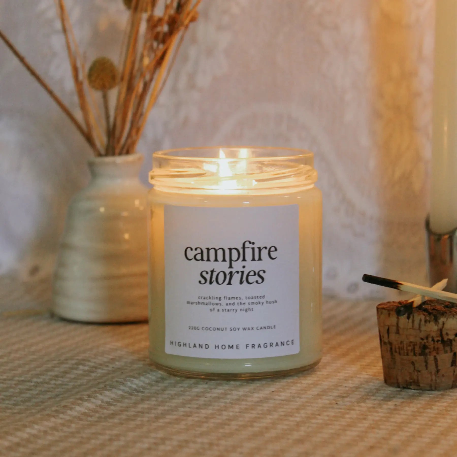 Campfire Stories - Marshmallow, Campfire Smoke - 220g Candle Highland Home Fragrance