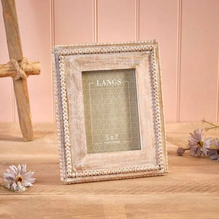 Rustic Mango Wood Beaded Large Photo Frame – 5×7