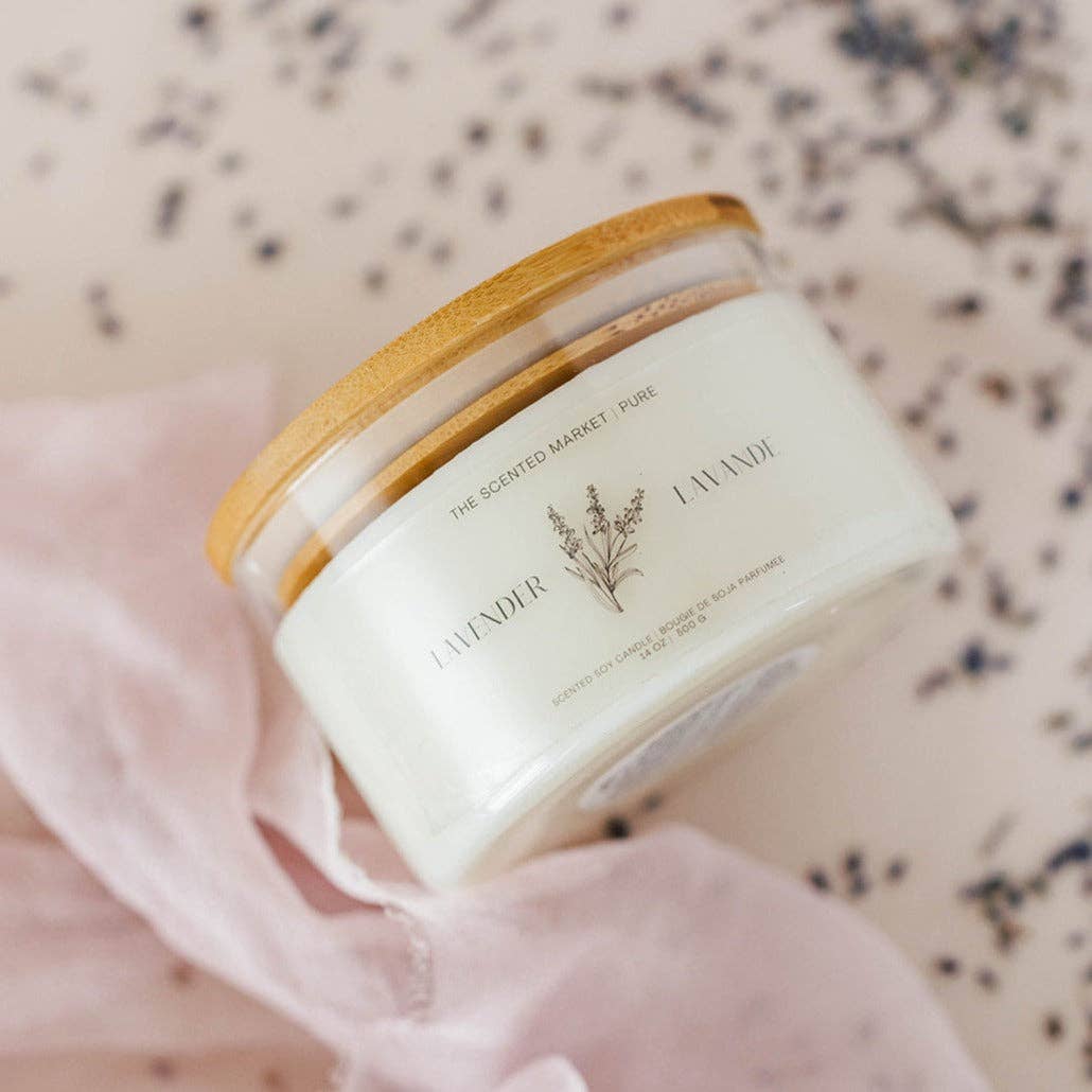 Pure LAVENDER Soy Wax Candle 14 oz The Scented Market