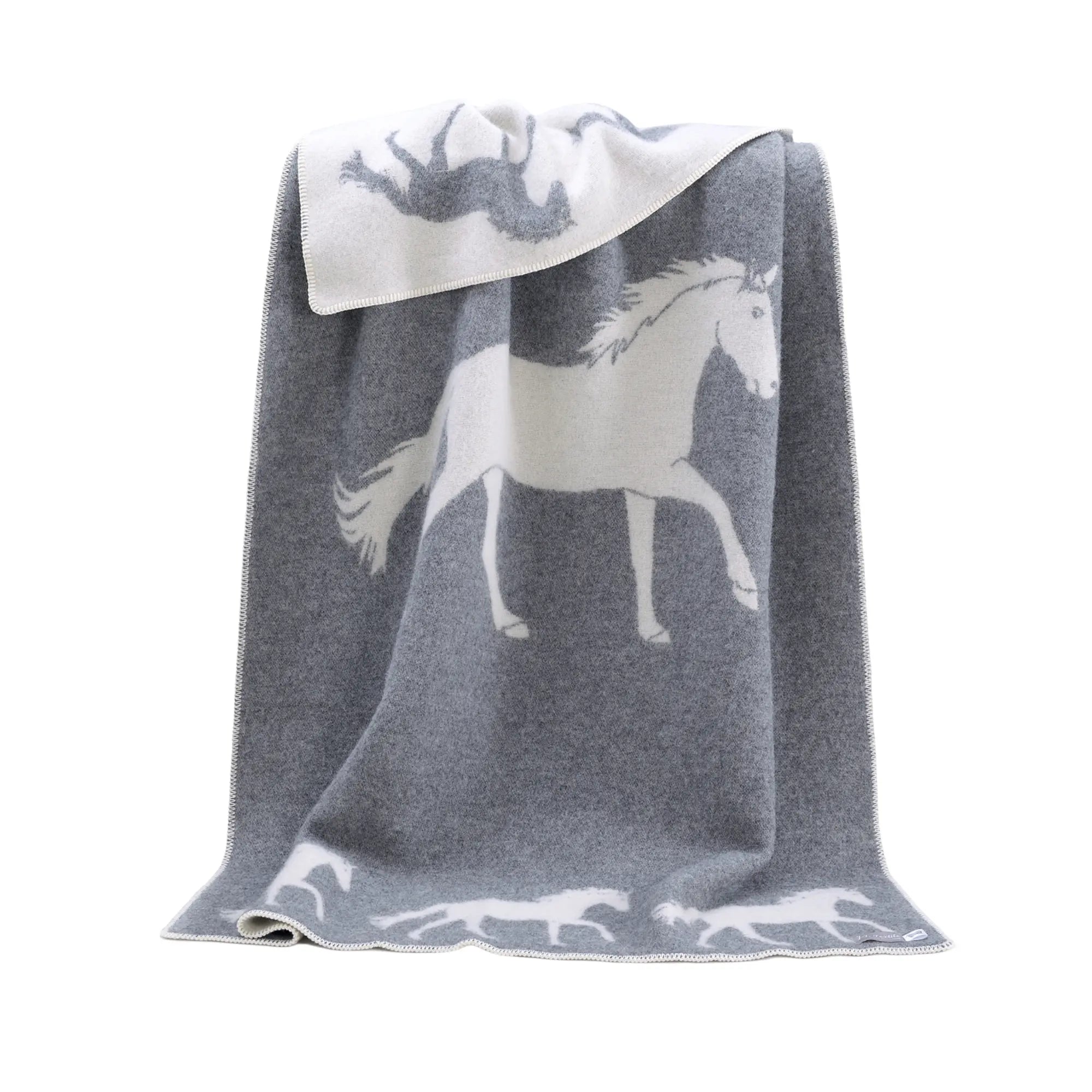 Horse Grey Wool Blanket JJ Textile