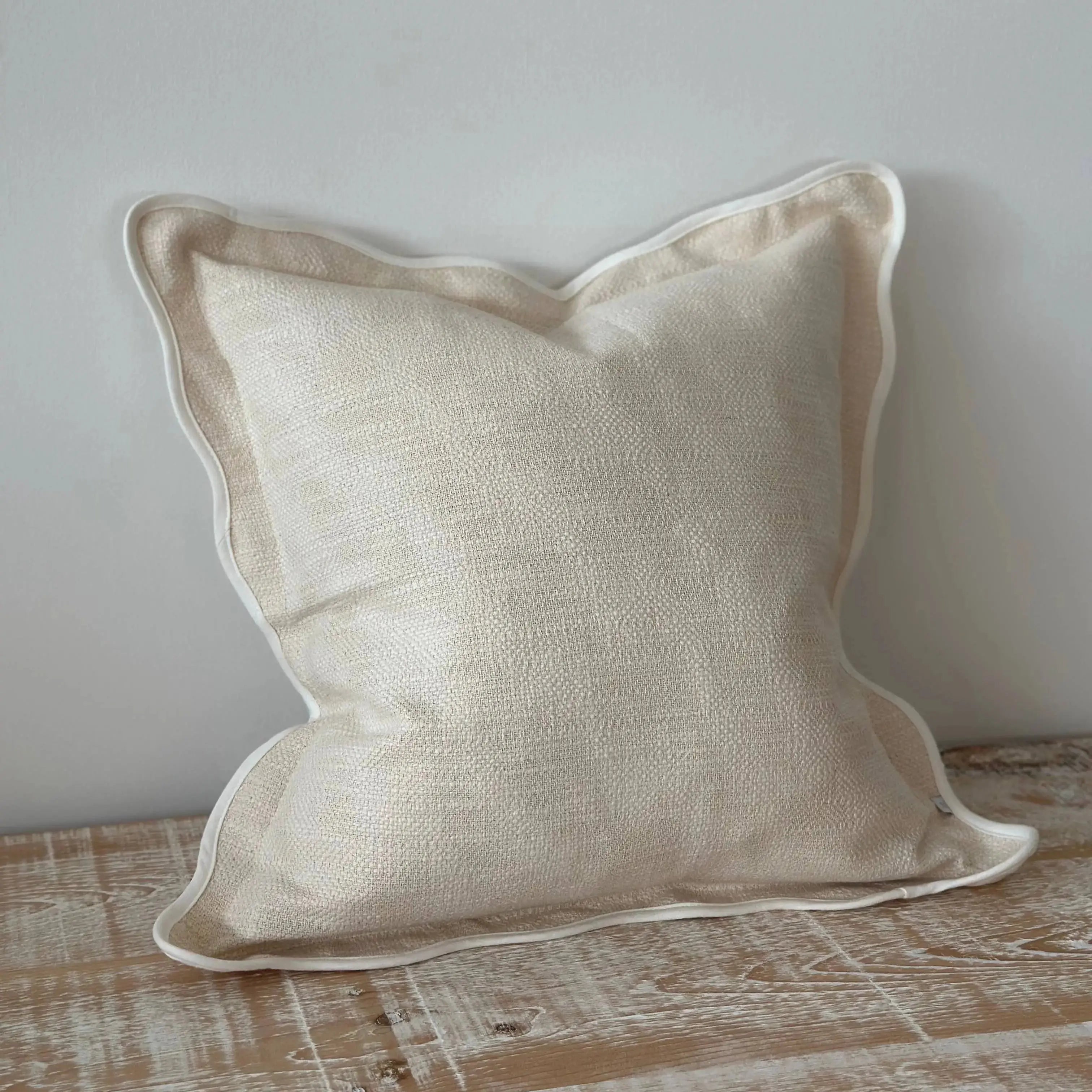 Chloe Cream Scalloped Edge Cushion Cover - 65x65cm Ellenvale Trade