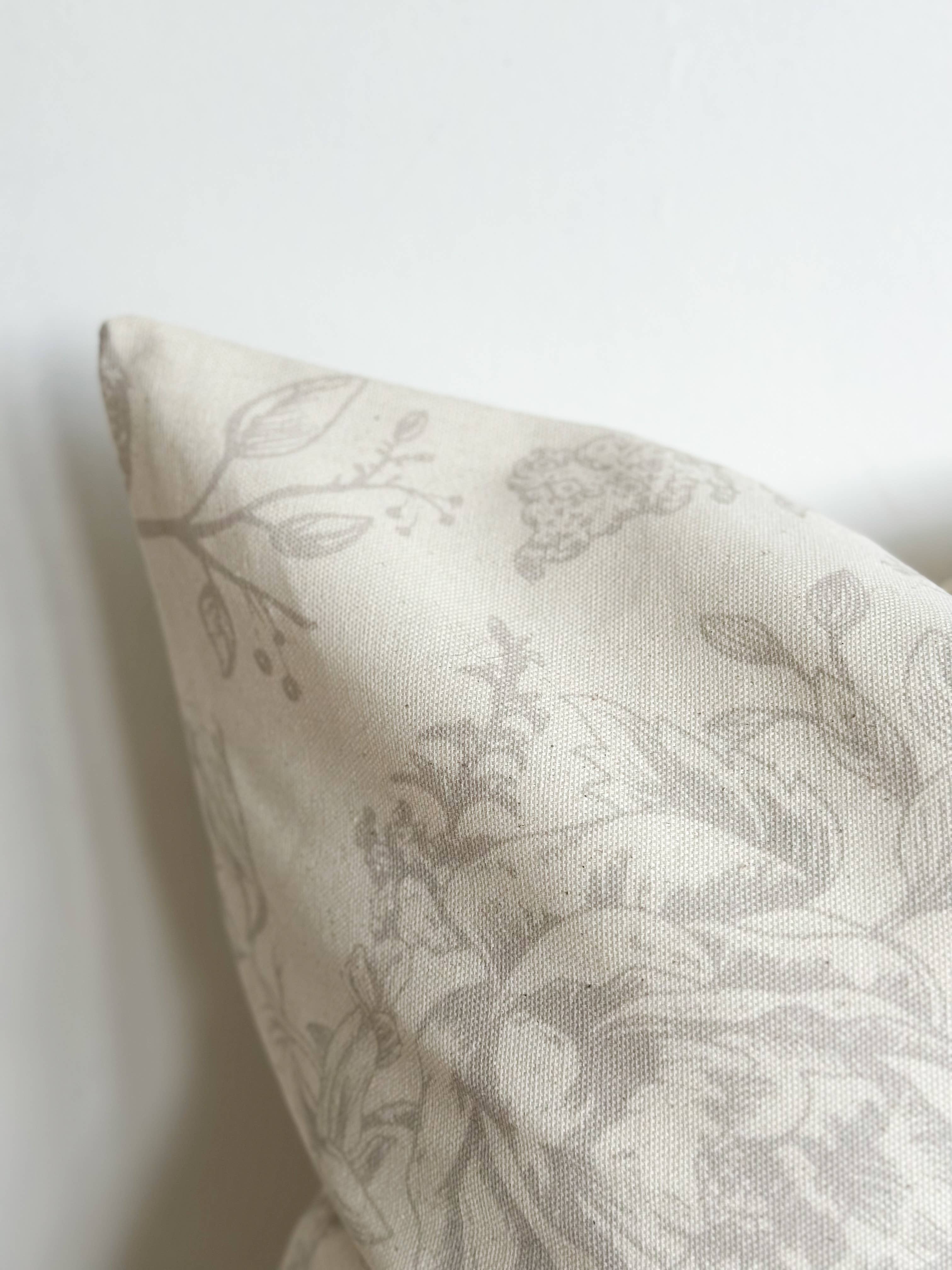 Aria Cotton Cushion Cover – Grey Print 45cm × 45cm Ellenvale Trade