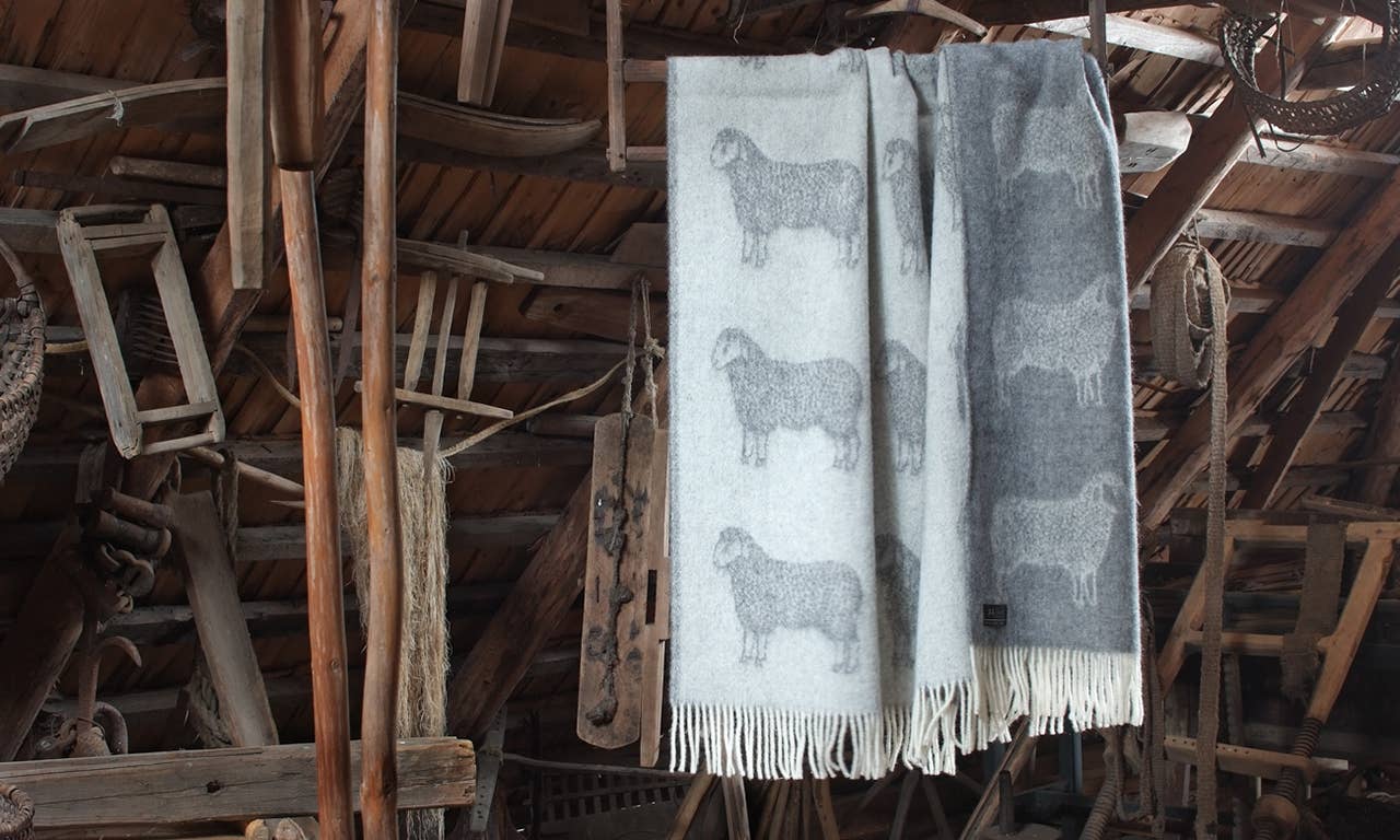 Sheep Soft Grey Pure Wool Throw JJ Textile