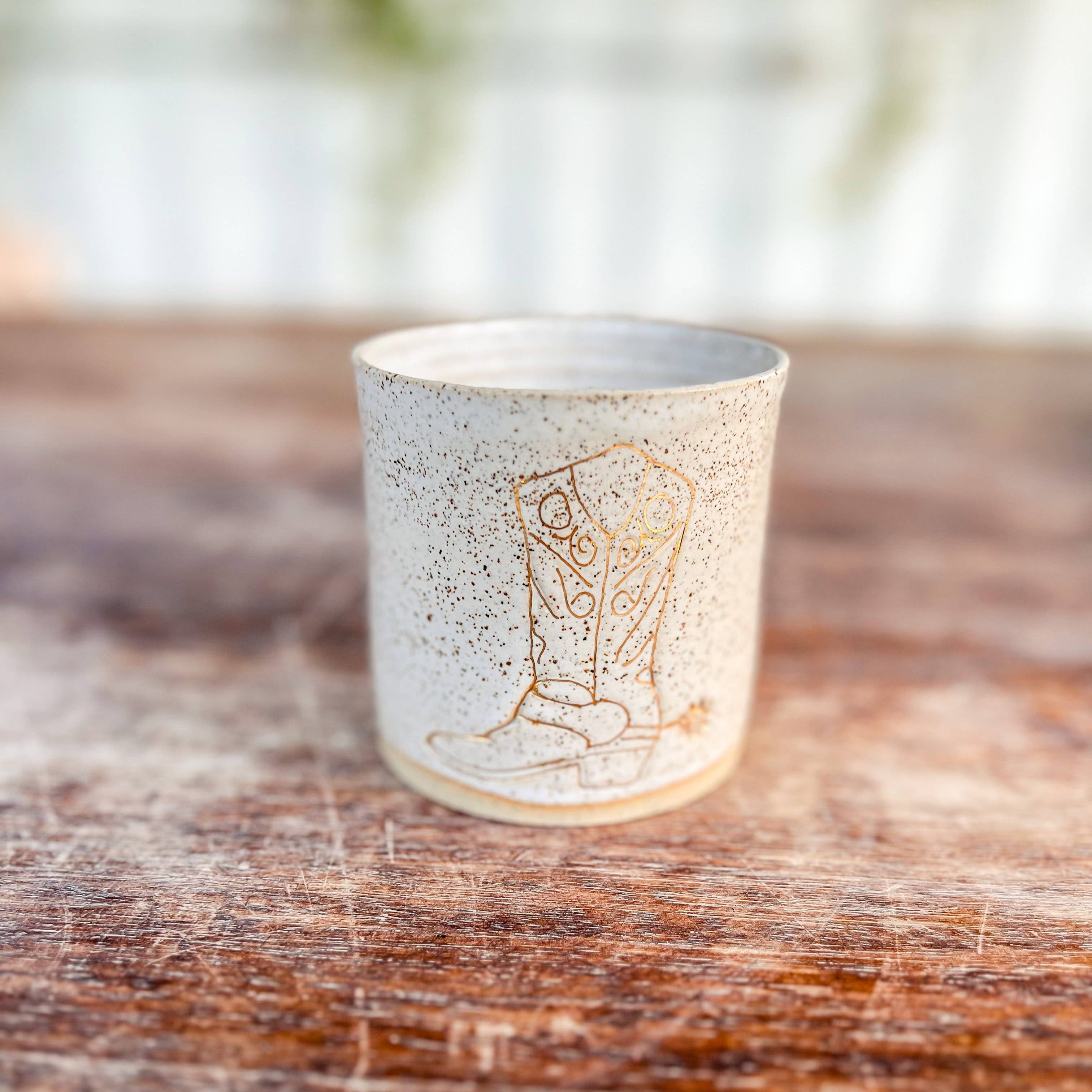 Ceramic mug  - cowgirl / boy  boot mug: Without handle Wolf and Clay Pty Ltd