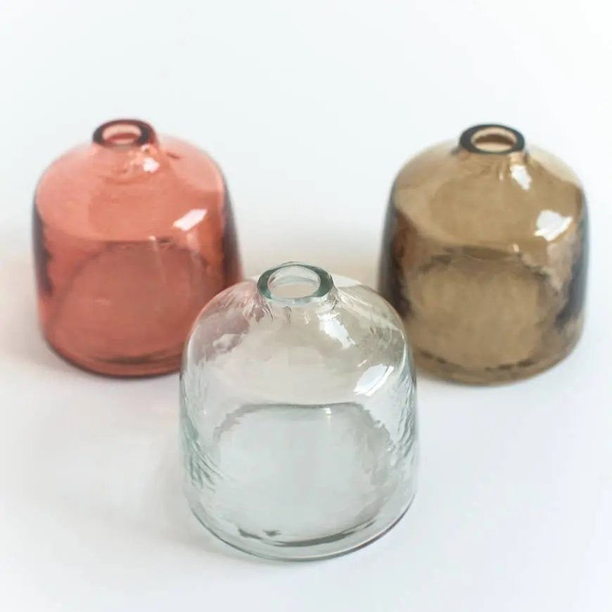 Bella Handblown Hammered Glass Bud Vase: Smoke Creative Women