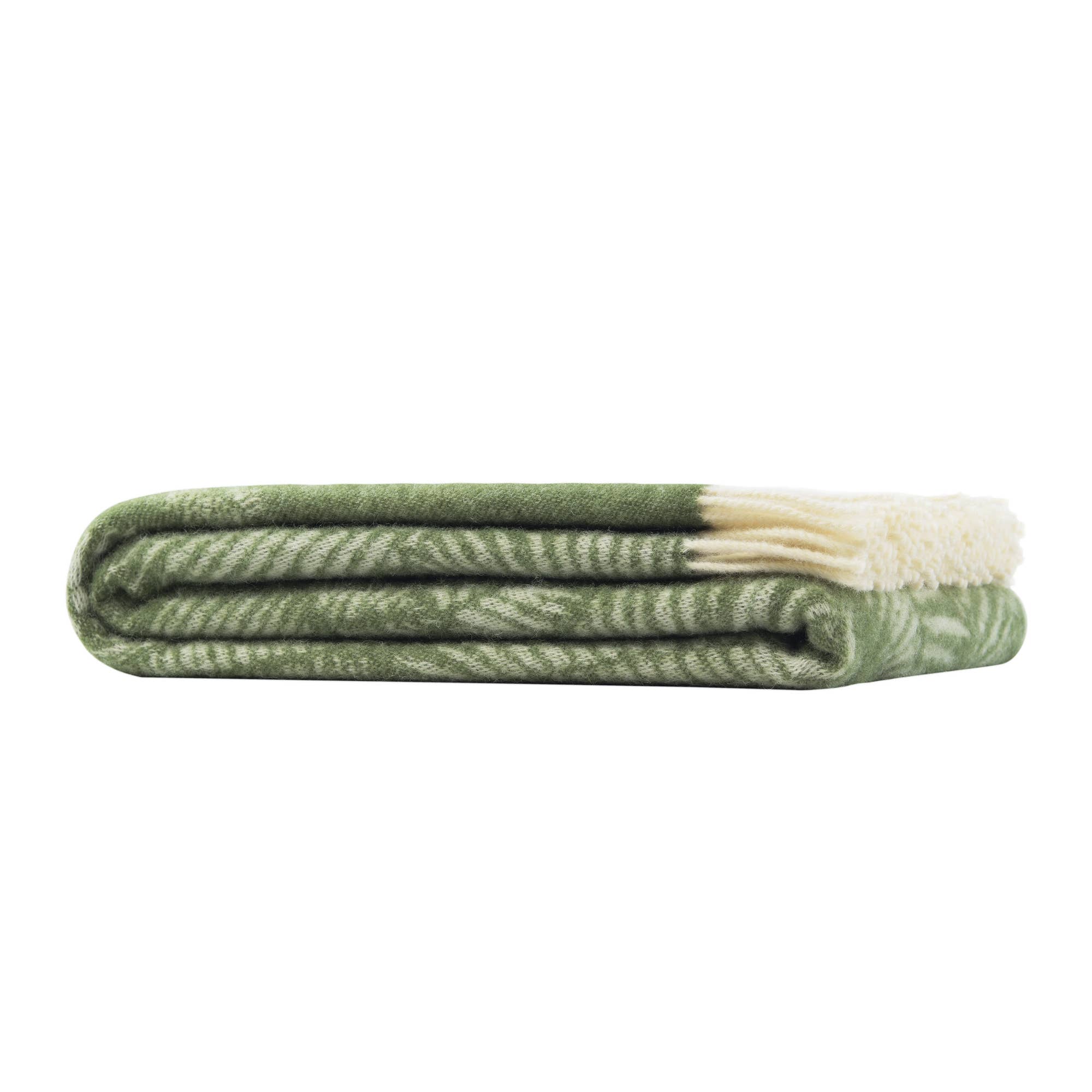 Loose Fern Green Pure Wool Throw JJ Textile