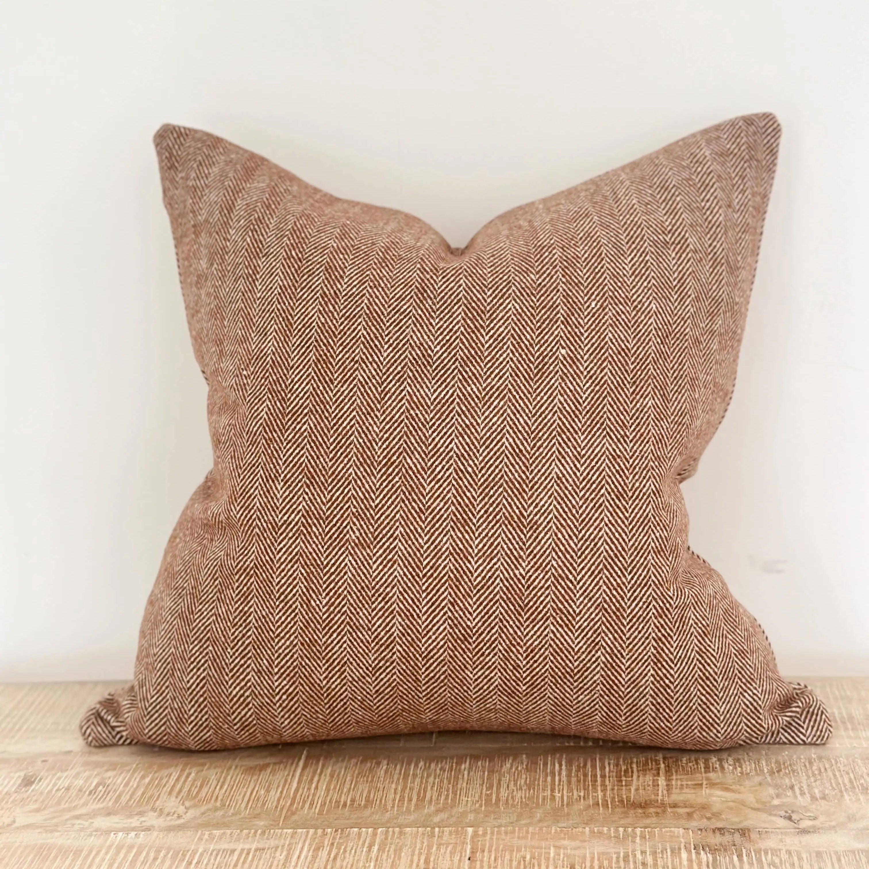 Tia Wool Blend Cushion Cover – Rust 45 × 45 cm
