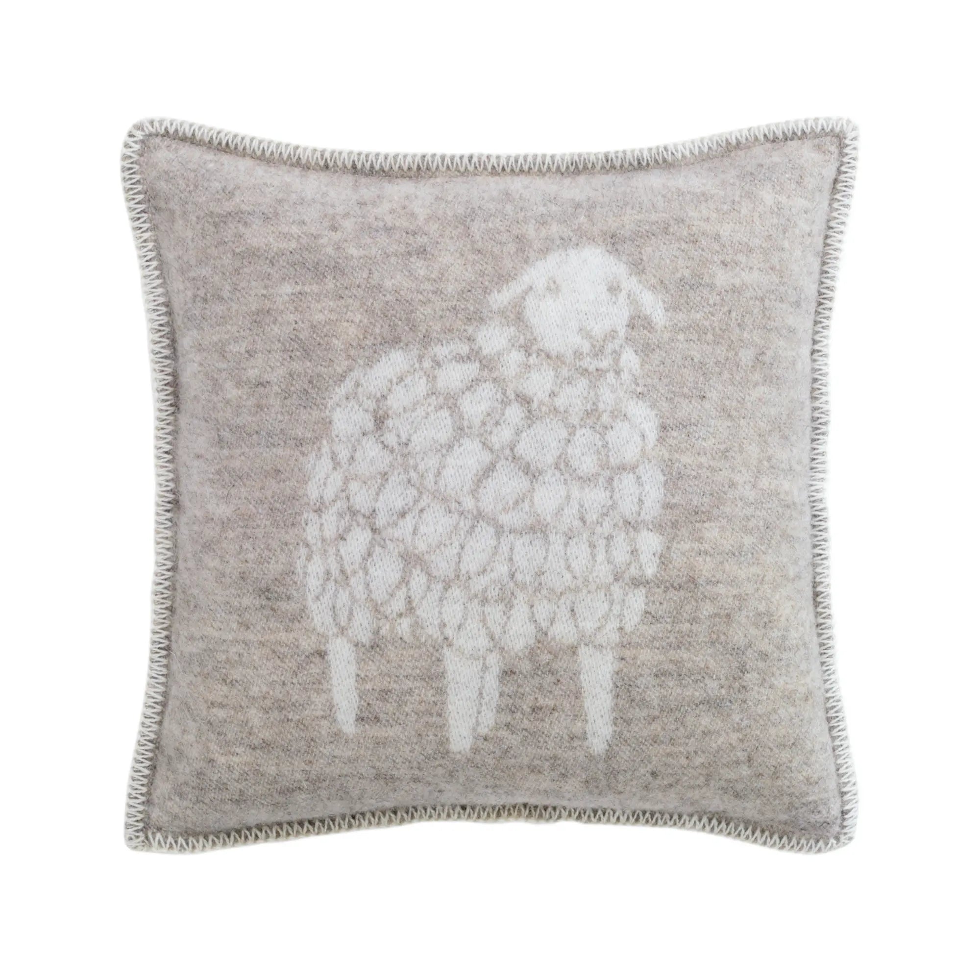 Sheep Mima Soft Brown Pure Wool Cushion Cover JJ Textile