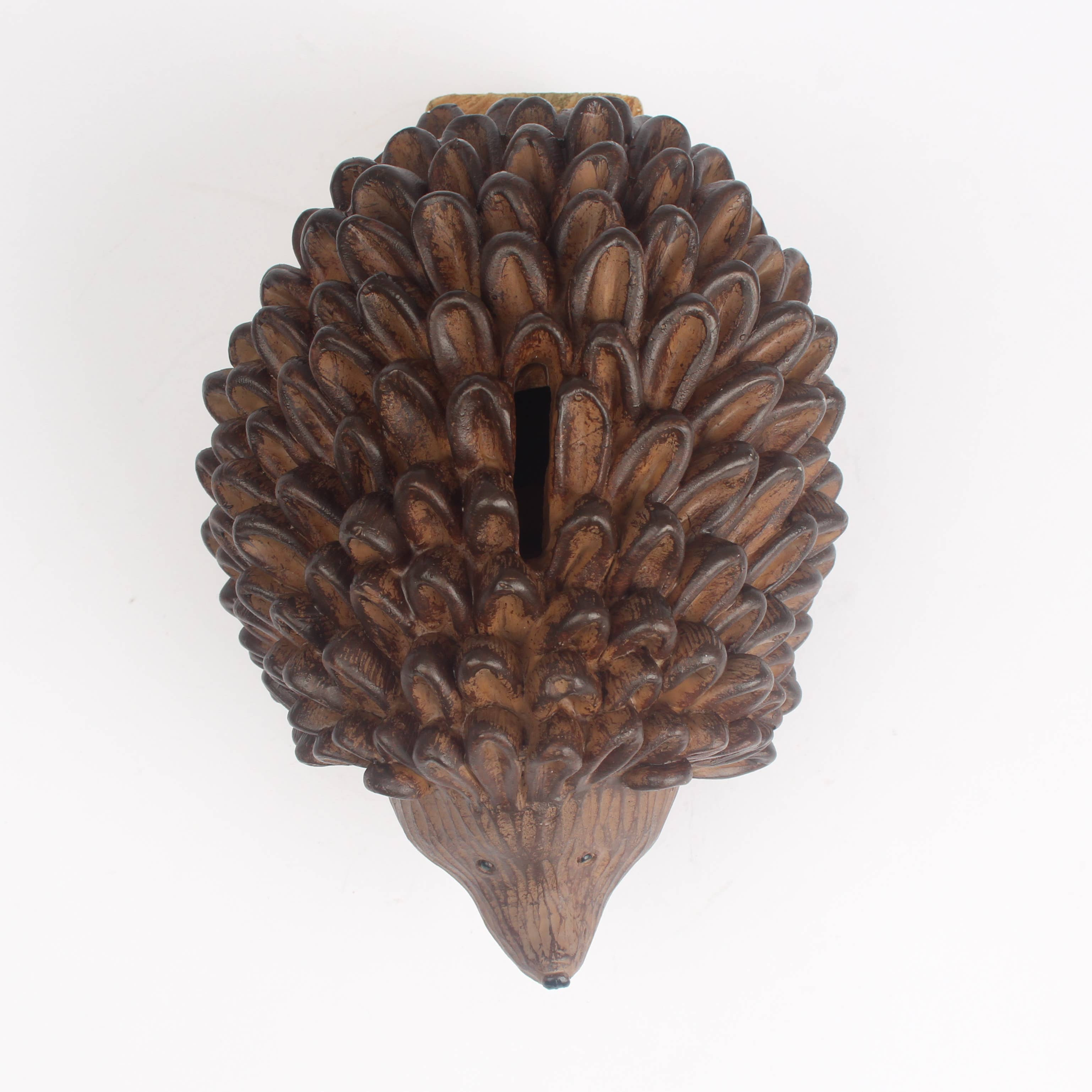 Rustic Carved-Effect Hedgehog Money Box & Ornament