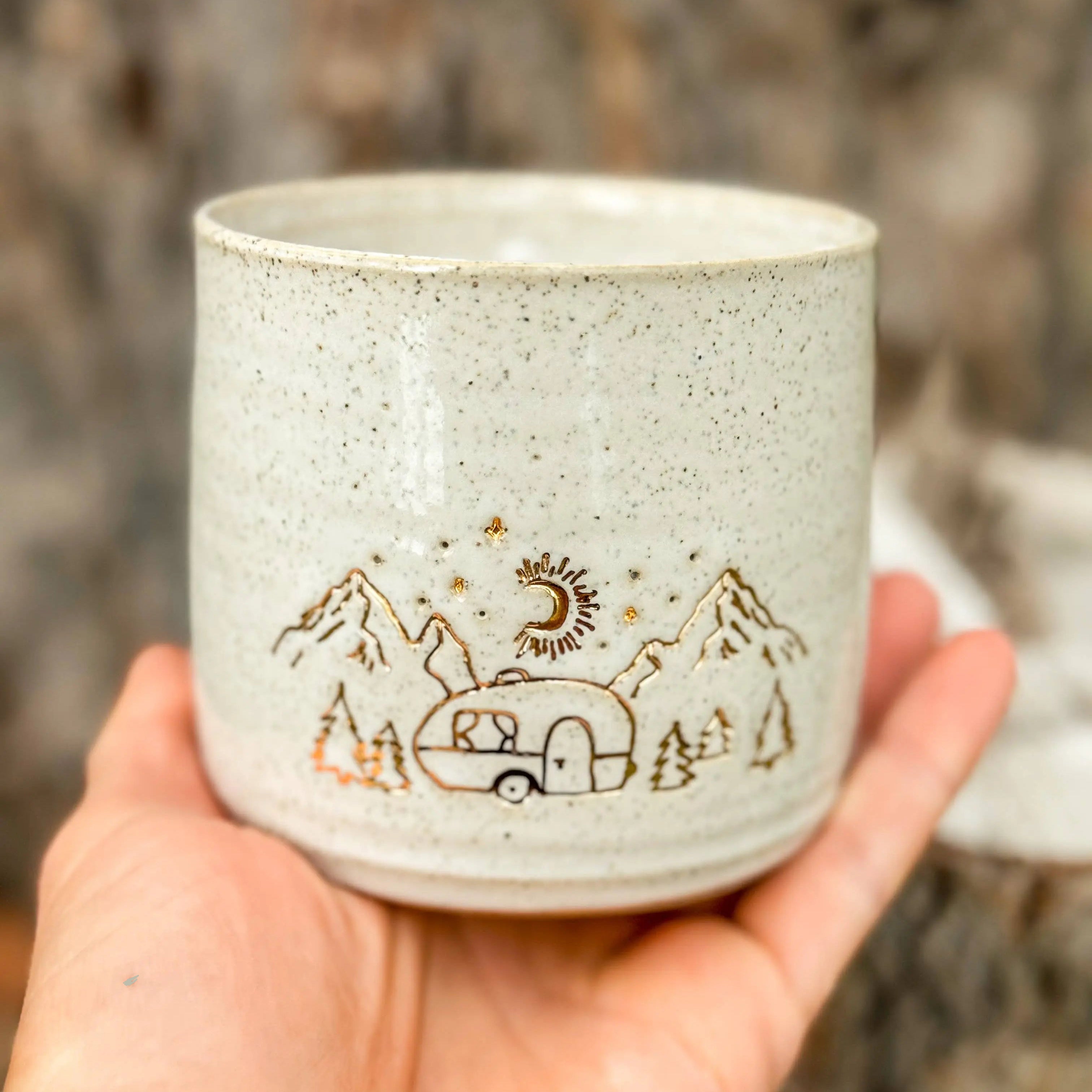 Ceramic Mug - Campsite / Traveller: WIthout handle Wolf and Clay Pty Ltd