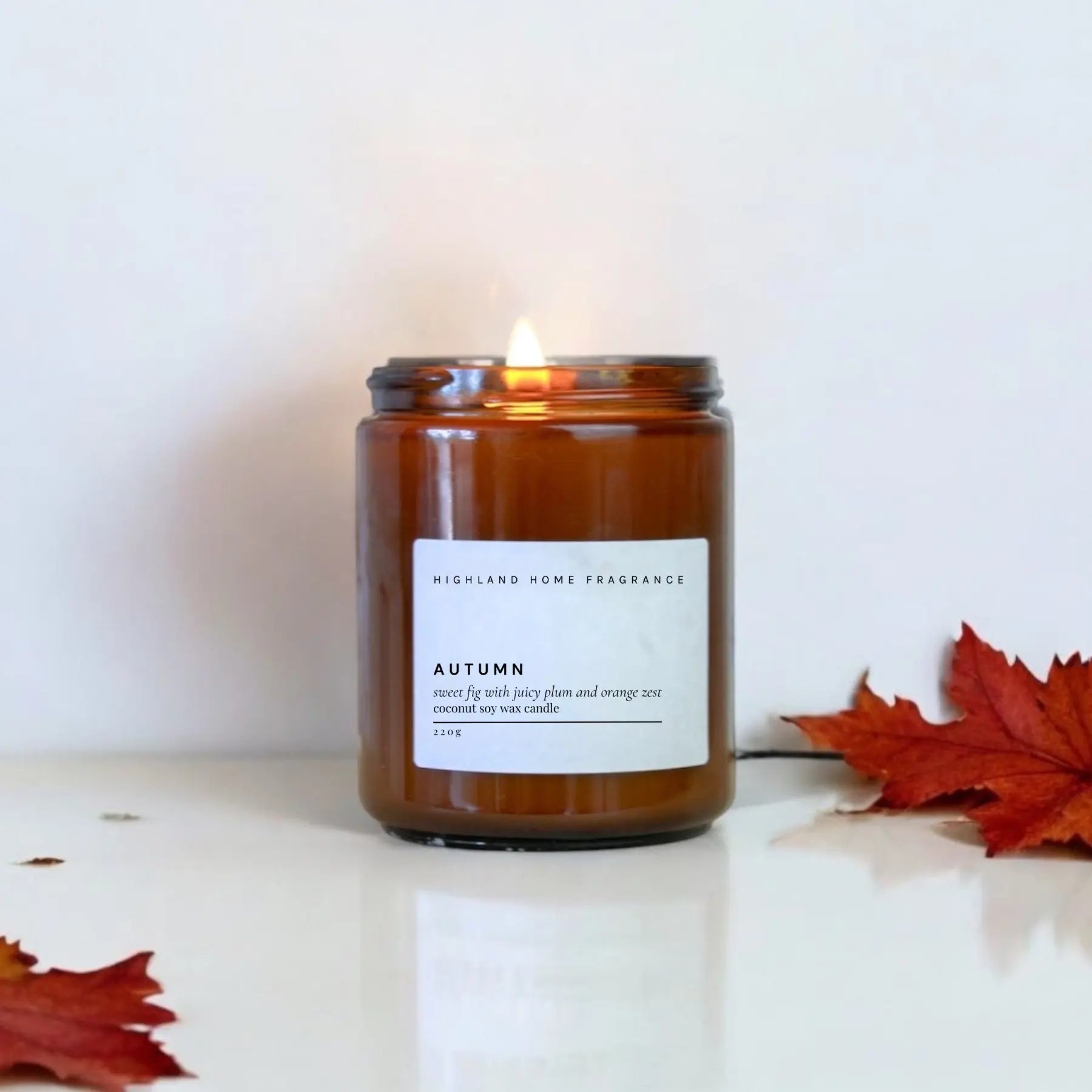 Autumn | Sweet Fig & Plum | 220g Coconut Soy Candle Highland Home Fragrance