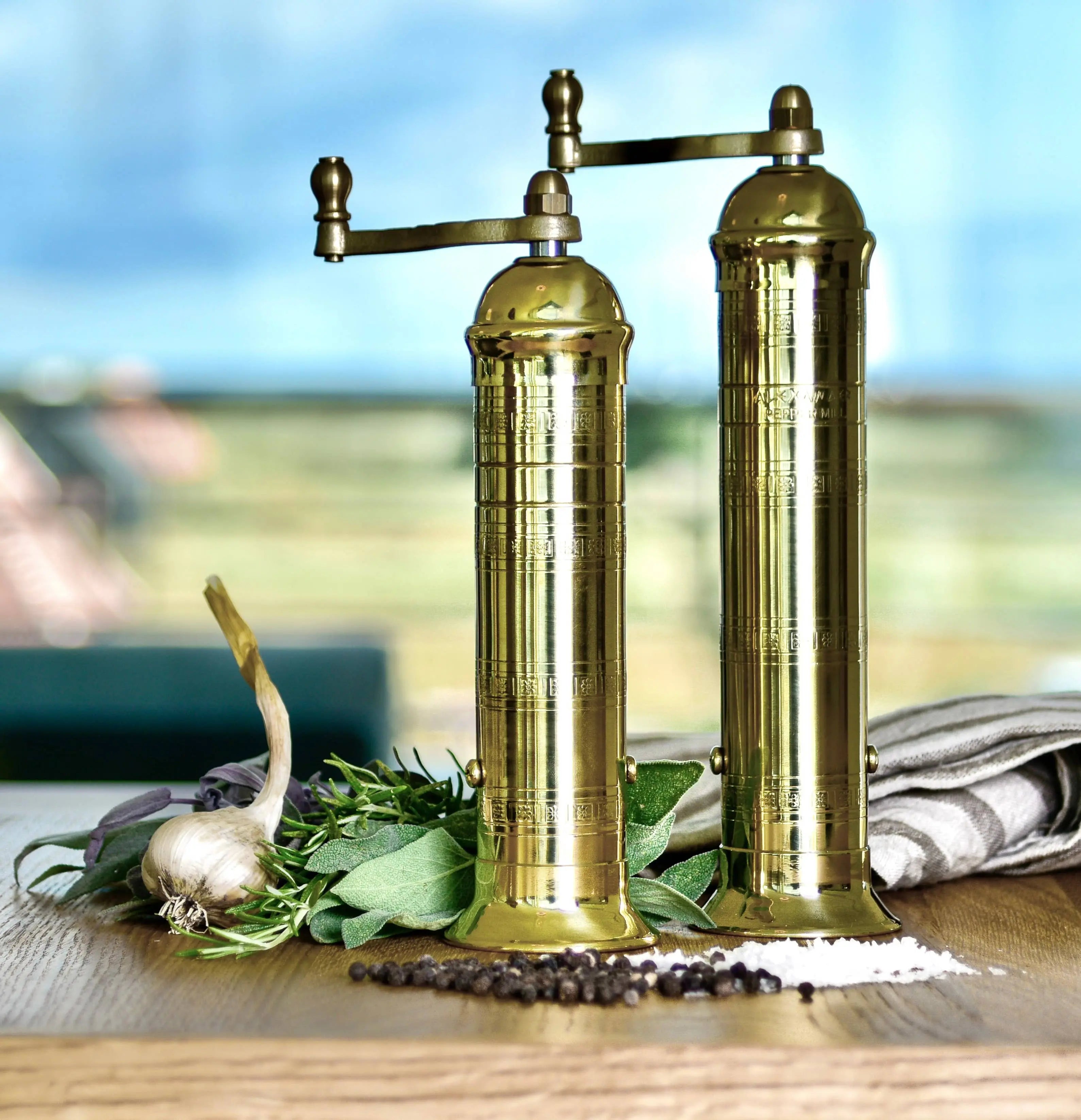 The original 'Brass Mill' - 9" pepper grinder Rune-Jakobsen Design
