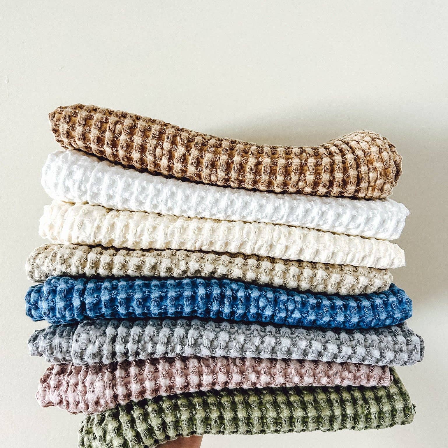 100% Organic Cotton Rustic Waffle Tea Towel - Blue Mama and Tochter
