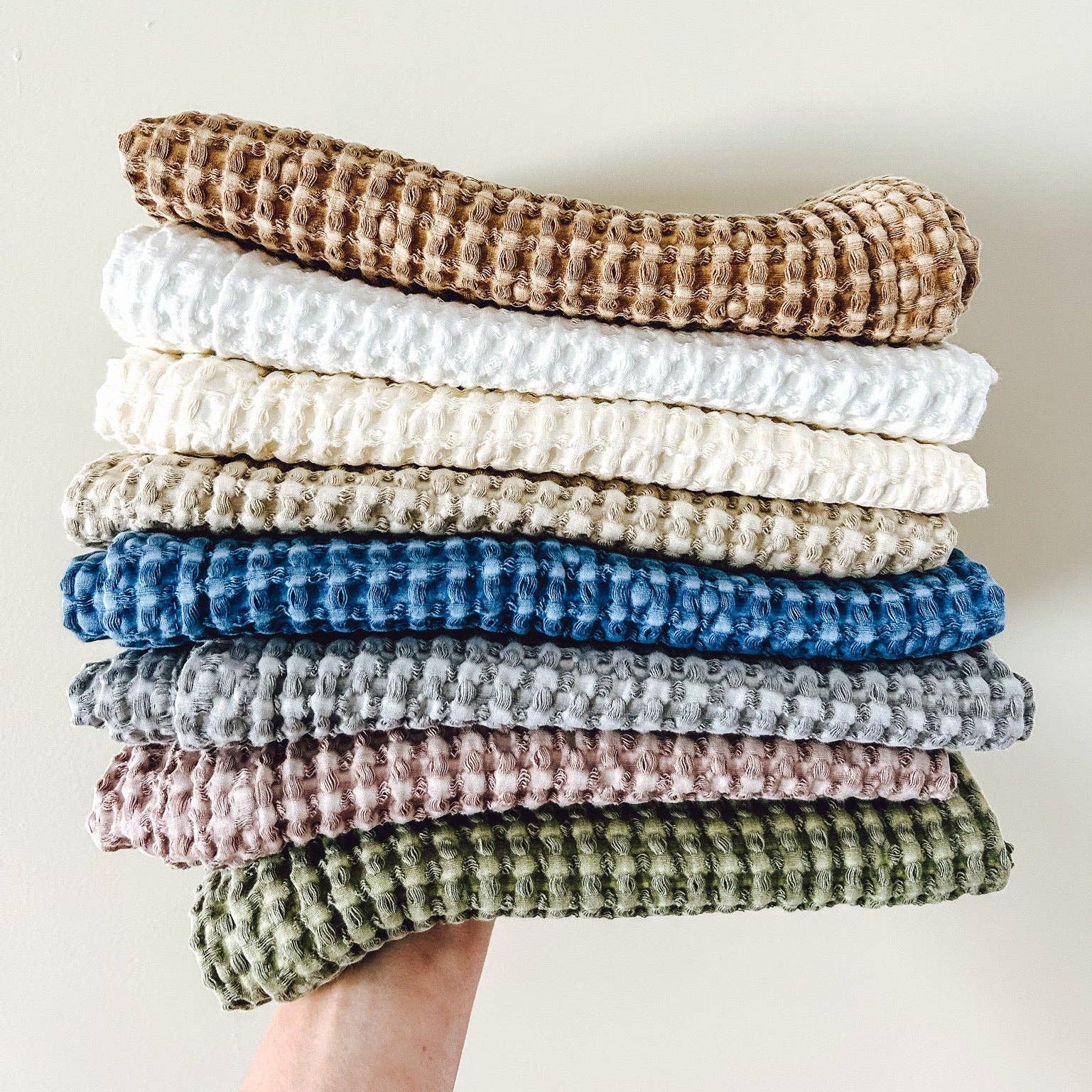 100% Organic Cotton Rustic Waffle Tea Towel - Natural XL