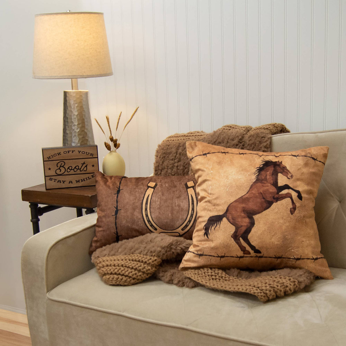 Donna Sharp Cowboy Decorative Cushion Set – Set of 2