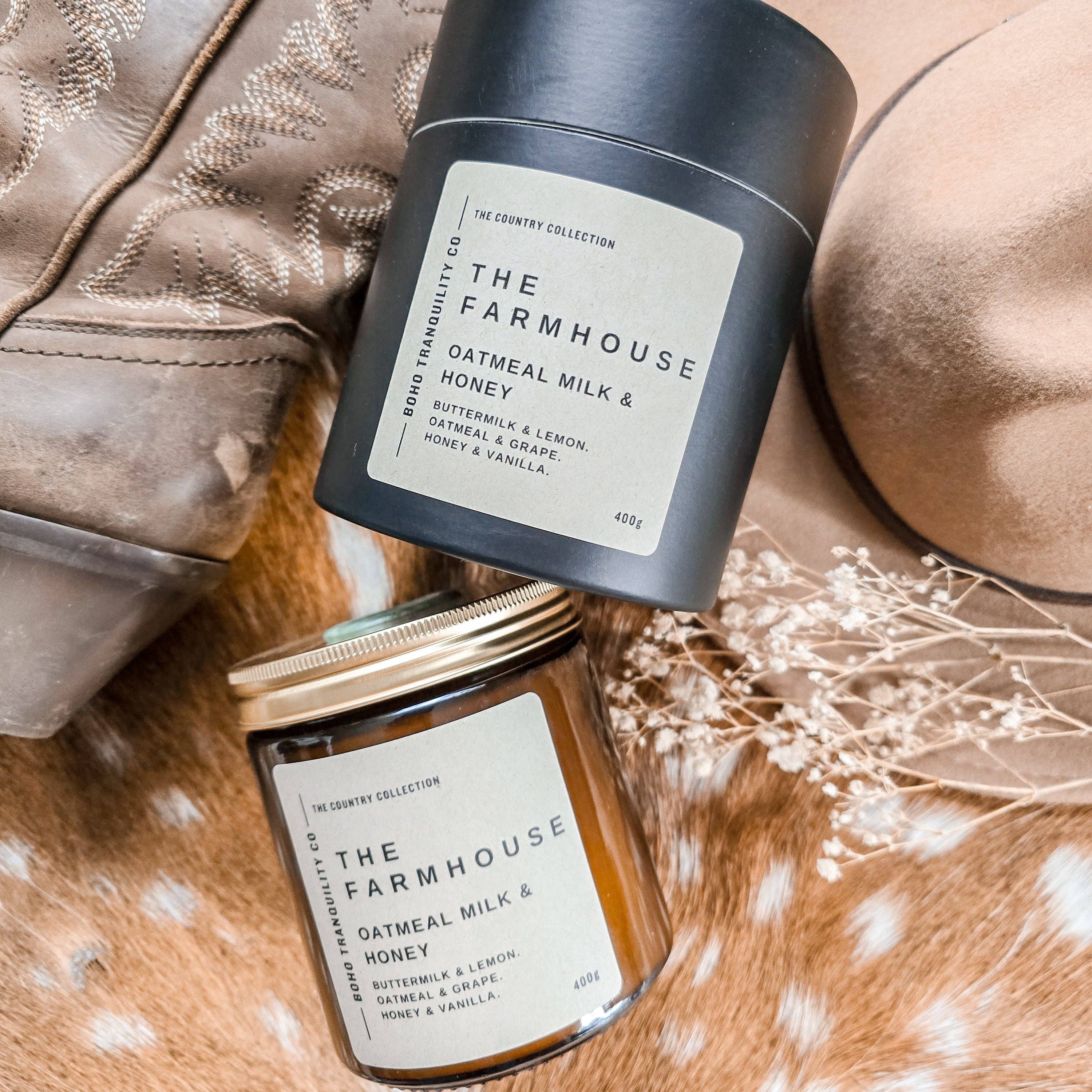 THE FARMHOUSE CANDLE - Oatmeal Milk & Honey Boho Tranquility Co